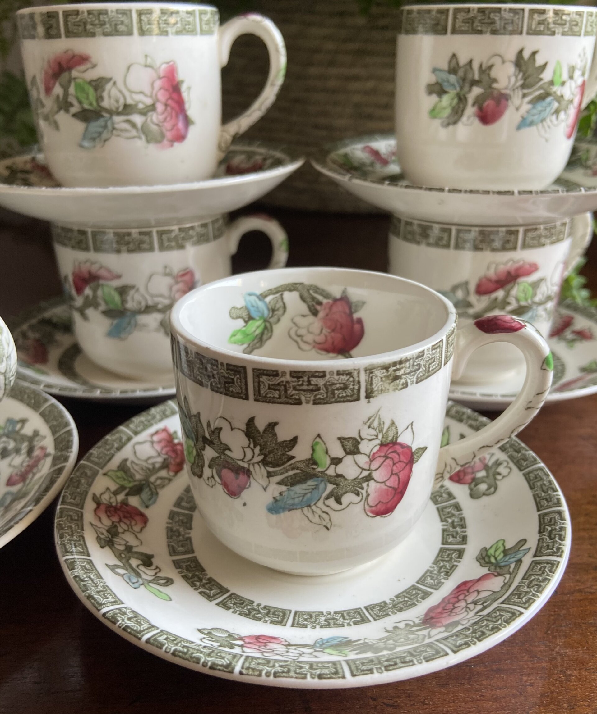 6 tazas de café y bol azucarero en loza inglesa "Johnson Bros" - 5