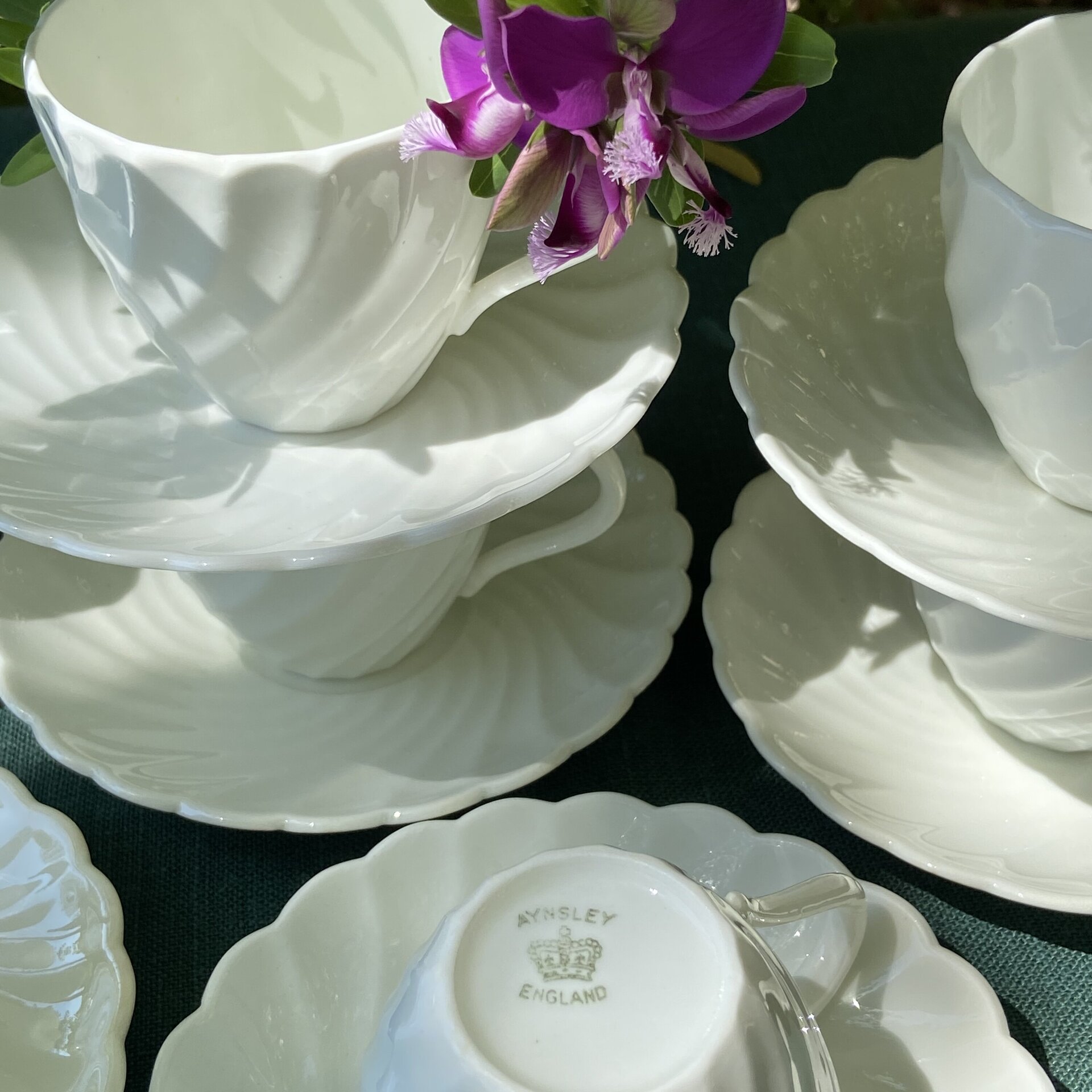 Juego 8 tazas de café fina porcelana inglesa "Aynsley". - 3