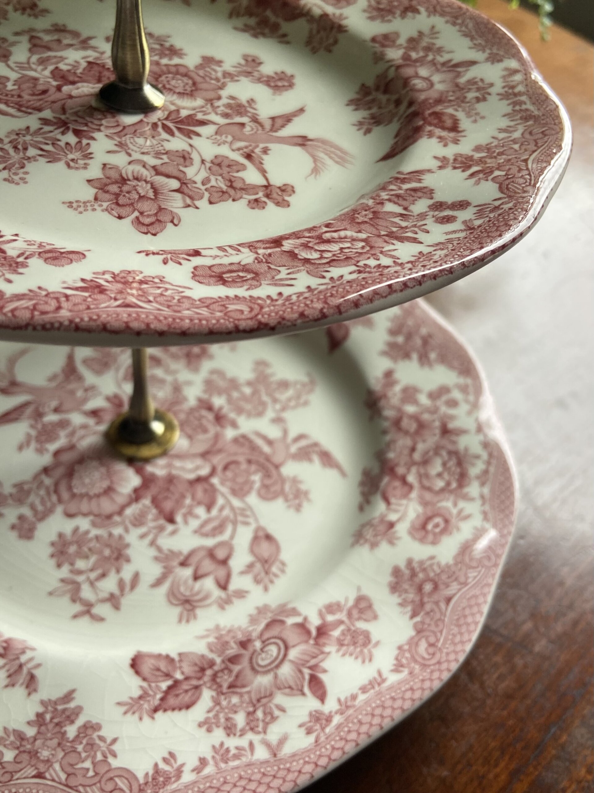 Pastelero tres pisos porcelana inglesa " Wedwood" (mod Asiatic Phersants) - 4
