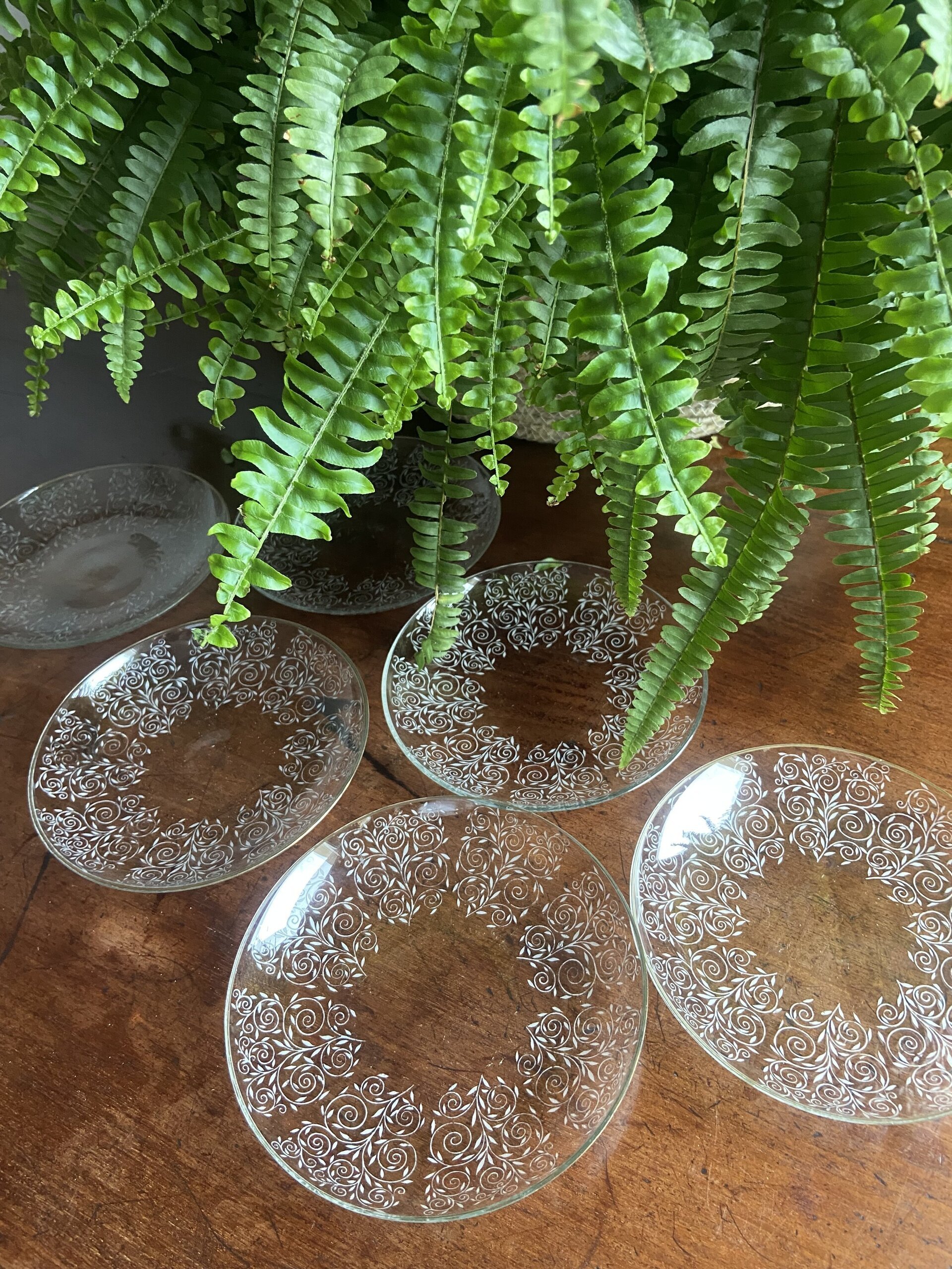 6 platos de pan en vidrio pintado - 5