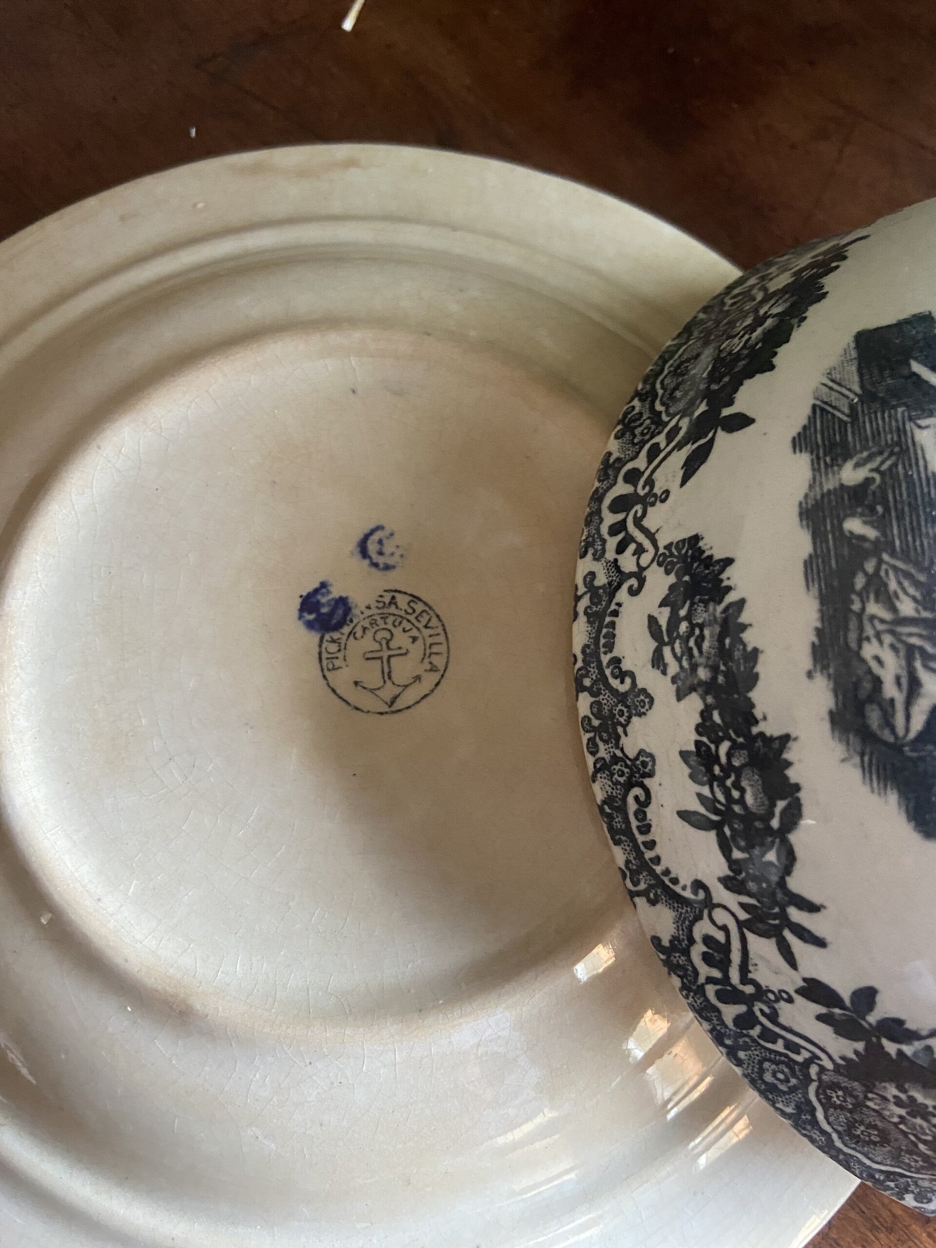 Mantequillero en loza de "Pickman S.A. Sevilla Cartuja - 5