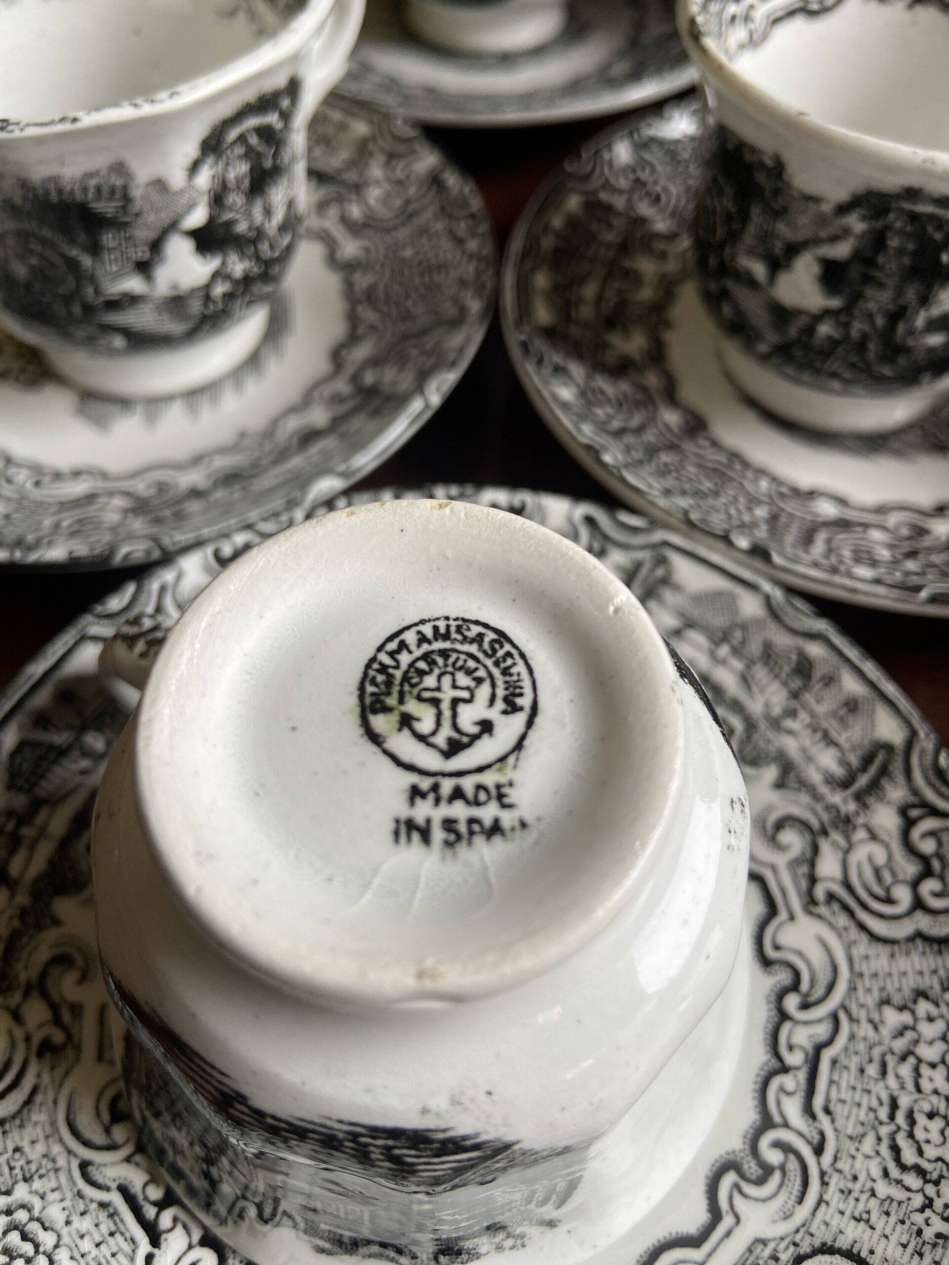 Juego de café en loza "Pickman S.A." Sevilla, Cartuja - 6