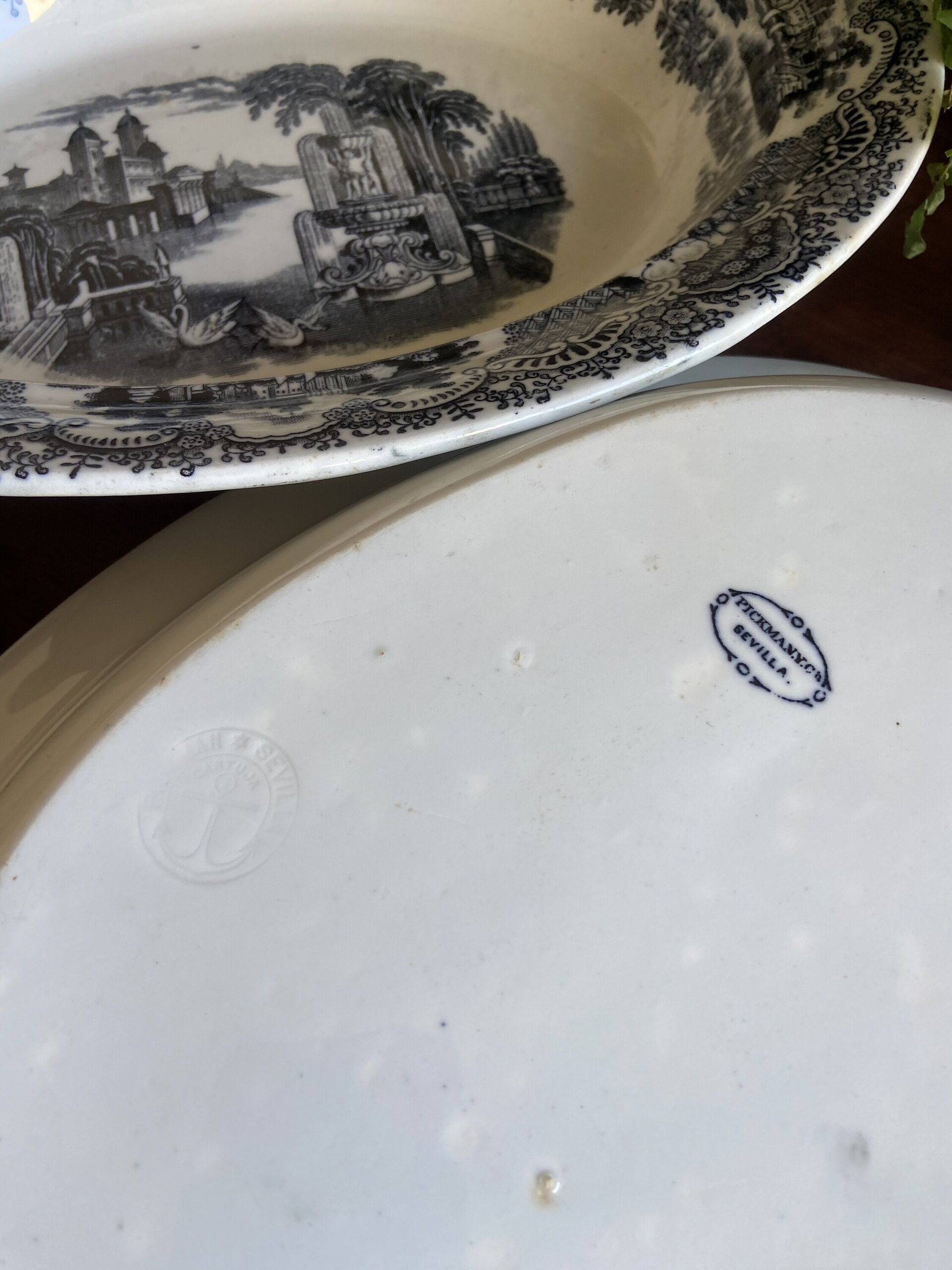 Fuente honda ovalada en loza "Pickman y Cia" - 6