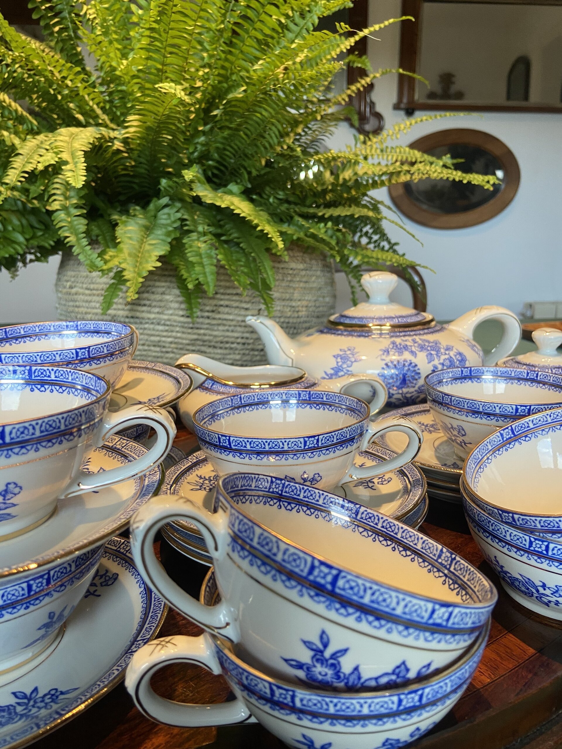 Juego de té en porcelana "Ollestac" Artesania. - 5