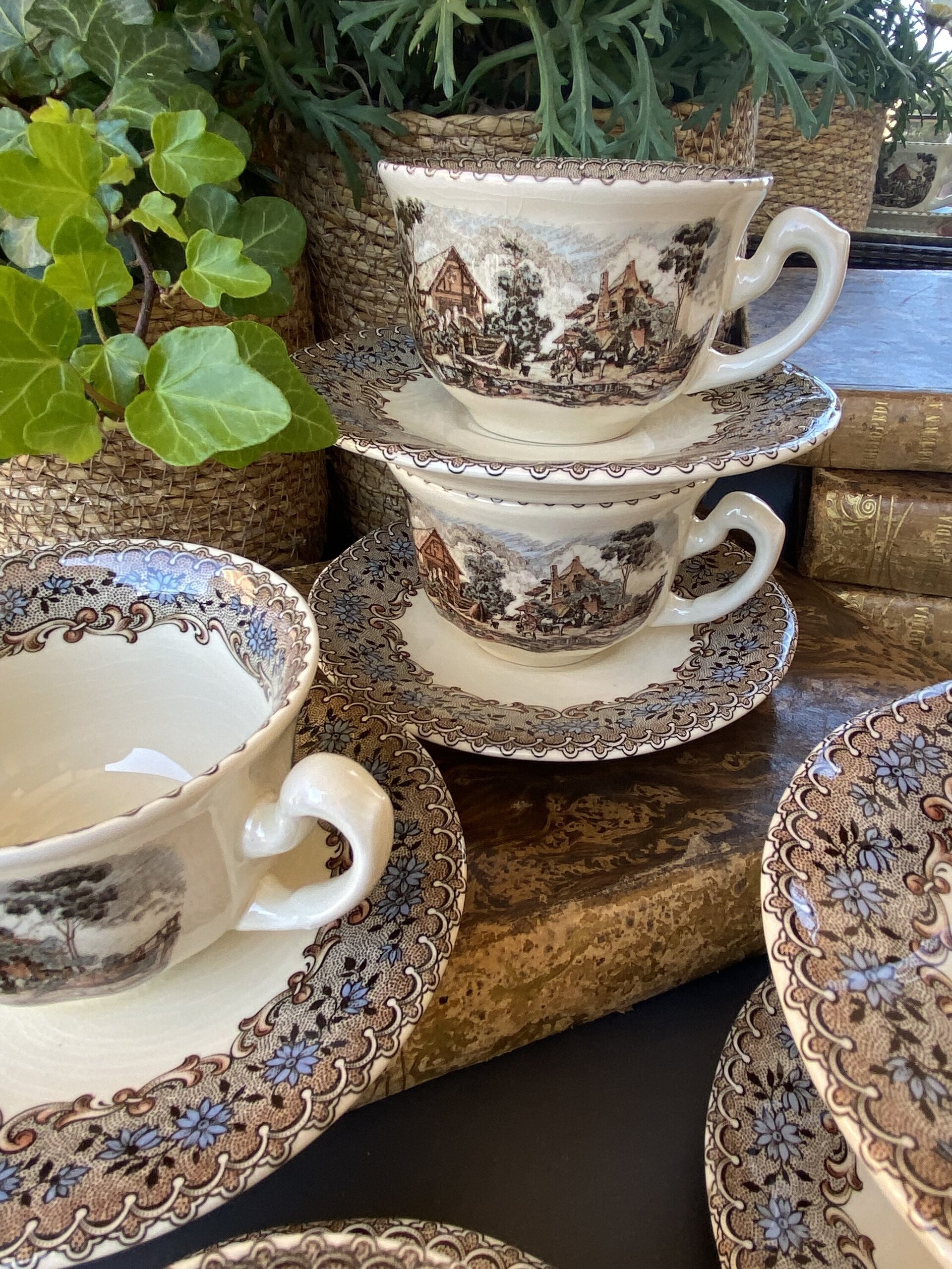 6 tazas de café "La Cartuja de Sevilla" Pickman s.a. (mod. El viejo molino) - 2