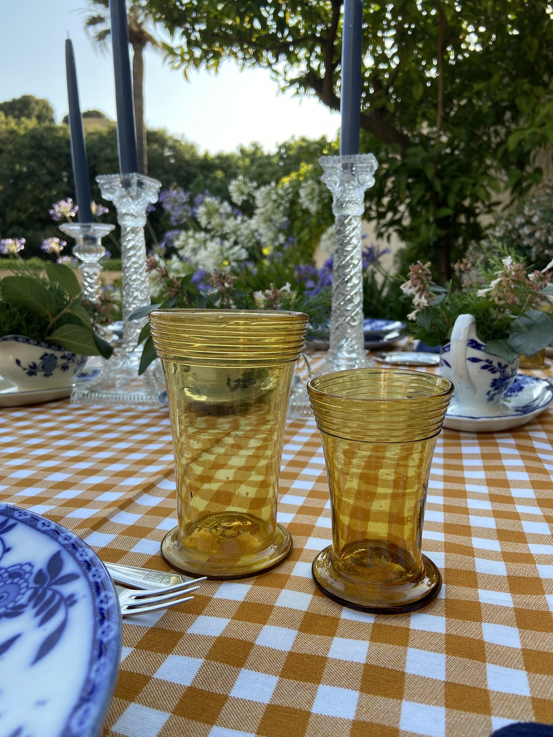8 vasos agua/8 vasos vino mallorquin "Gordiola", soplado a mano. - 10