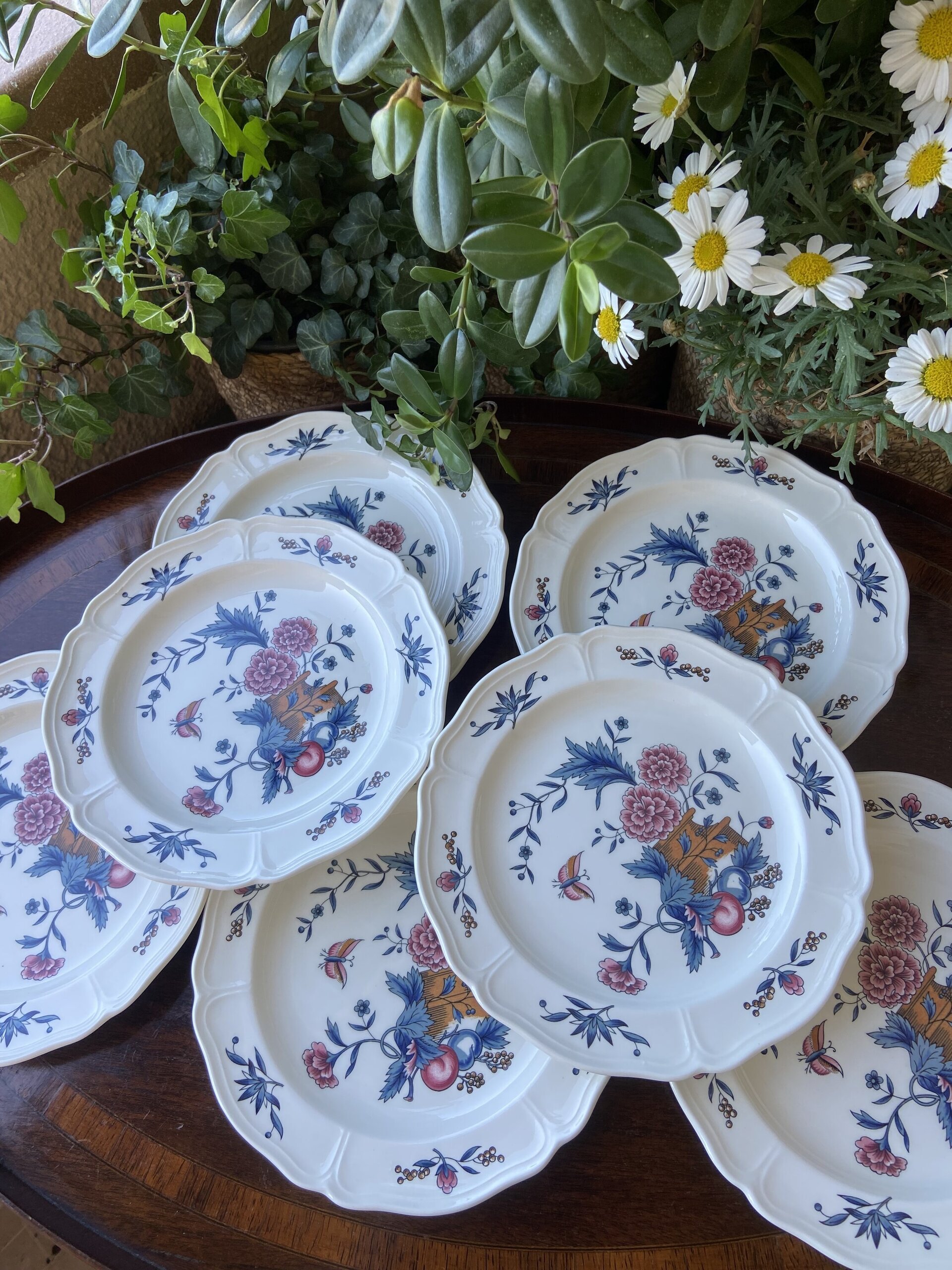 7 platos merienda en loza inglesa "Wedwood". - 4