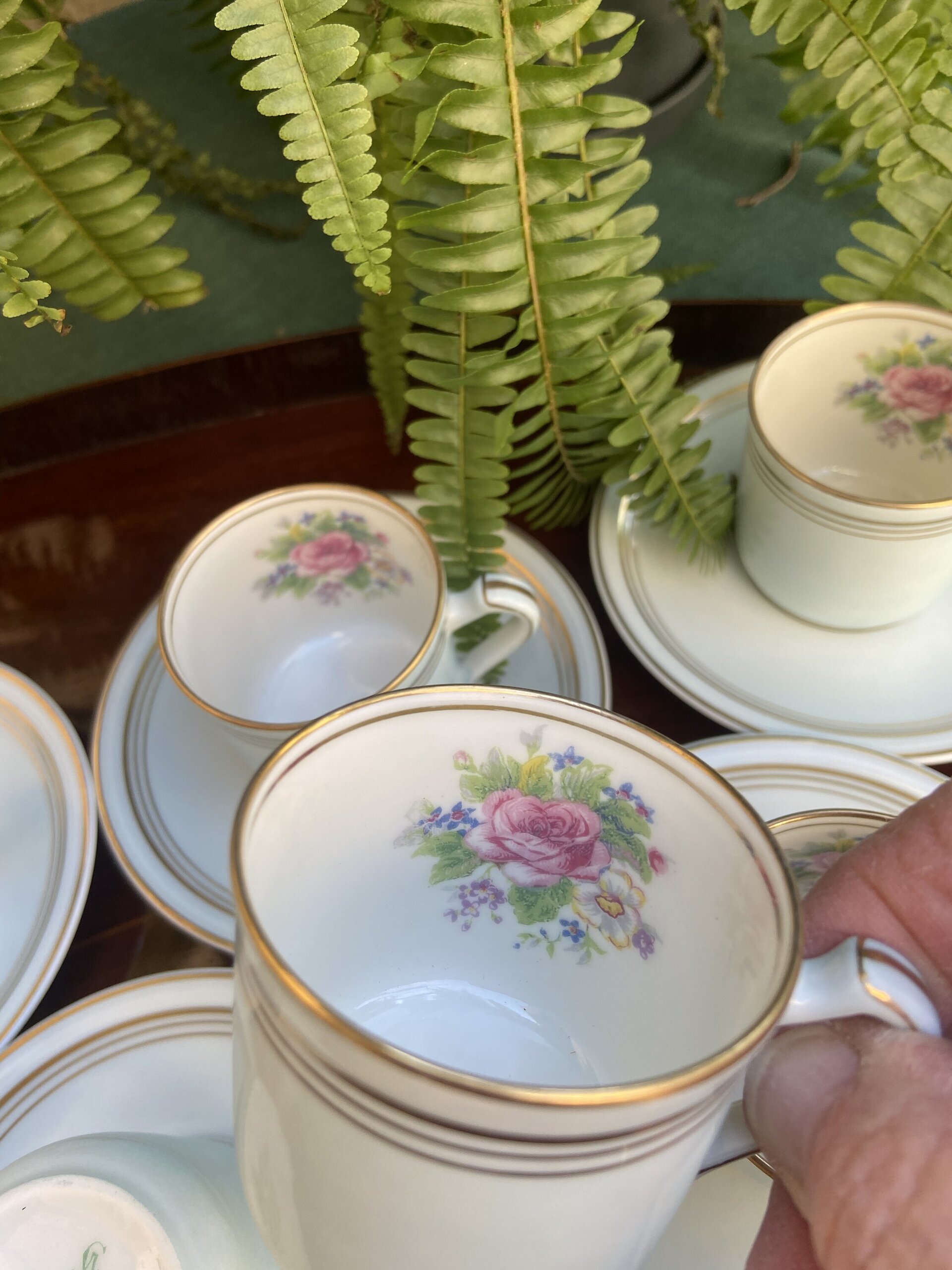 6 tazas de café en porcelana francesa de Limoges "Charles Ahrenfeldt" - 4