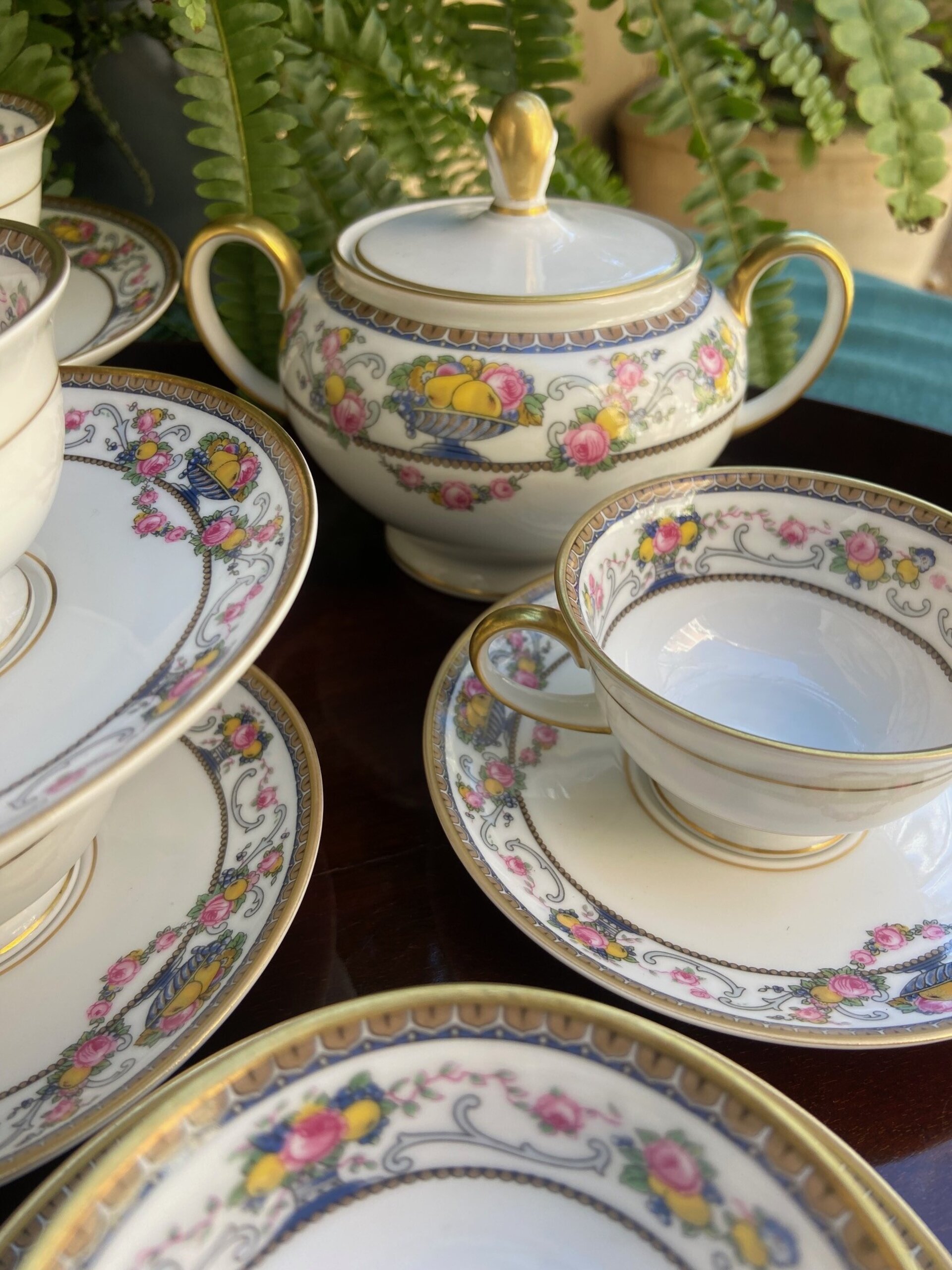 6 tazas de café y azucarero en porcelana alemana "Rossenthal" - 2