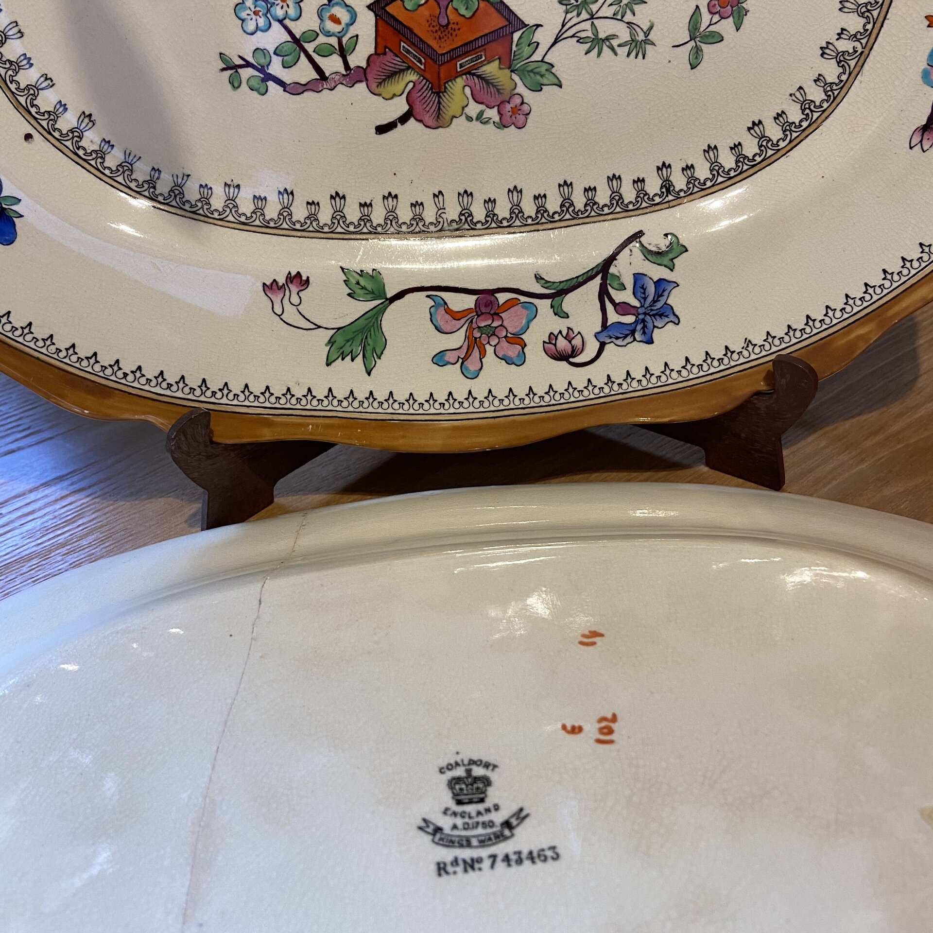 Pareja de fuentes en loza inglesa "Coalport" Kings Ware - 2