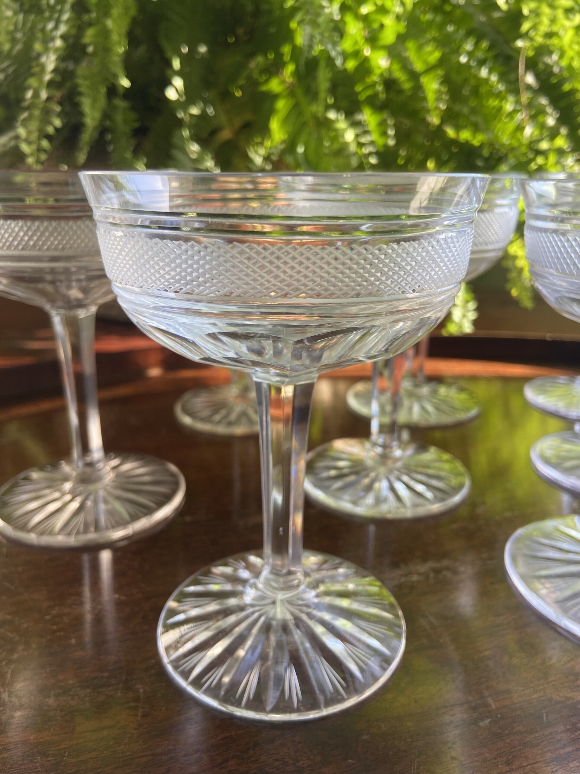 8 copas cava/postres en cristal tallado - 2