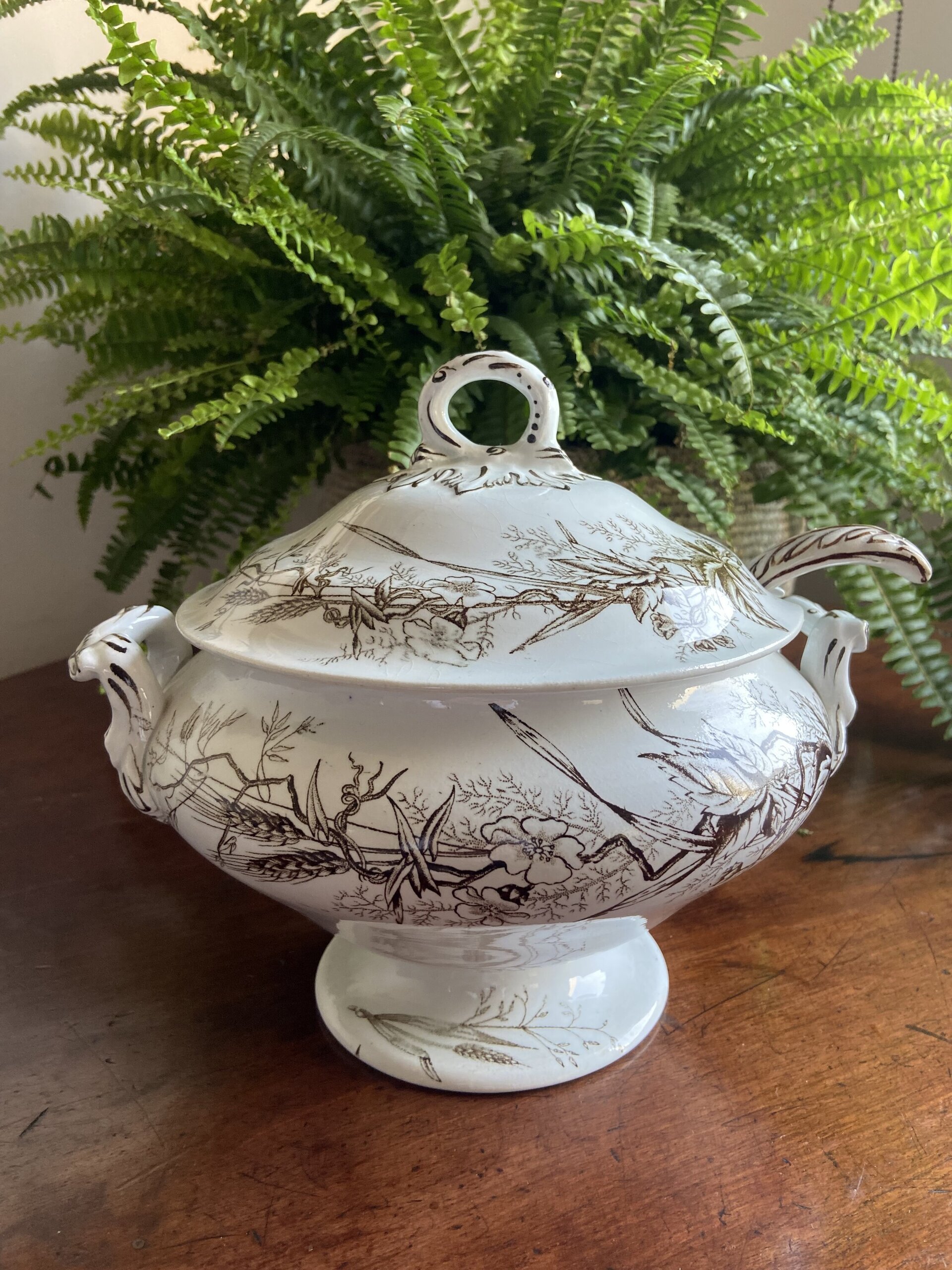 Sopera con cazo en loza "Pickman y Cia" Sevilla. - 4