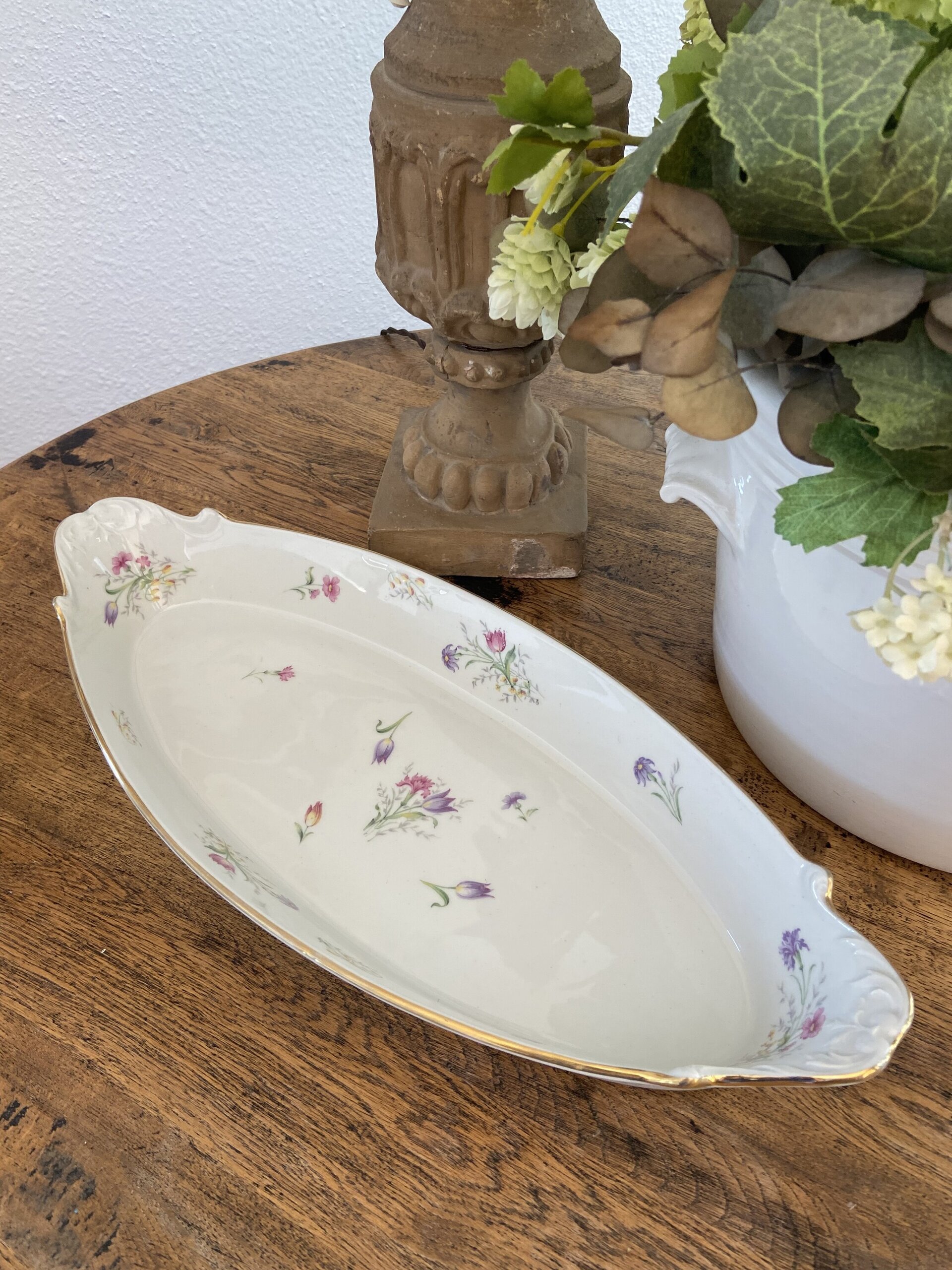 Fuente en porcelana francesa "Aluminite Frugier" Limoges. - 2
