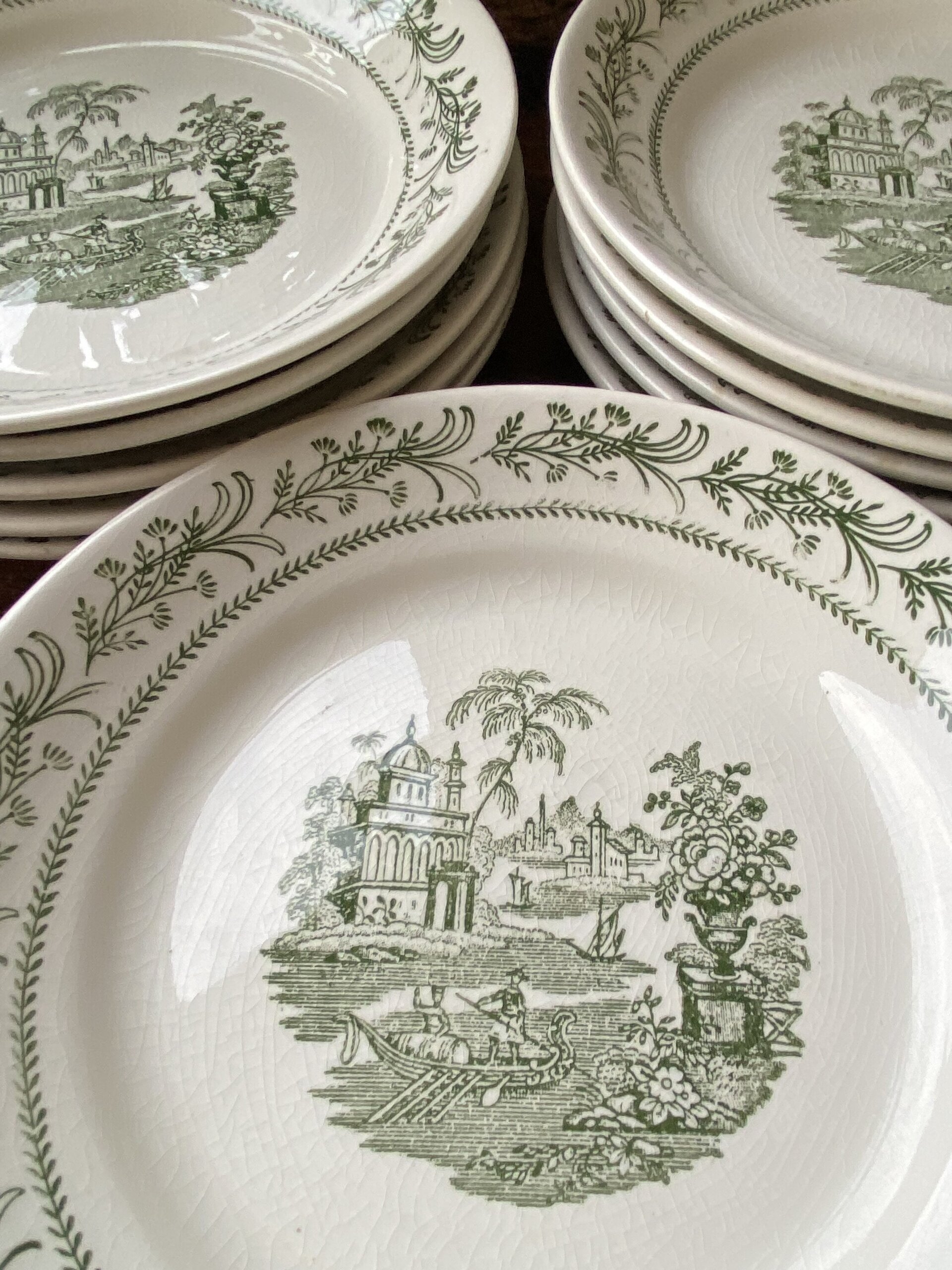 12 platos postre el loza "Pickman S.A." Torre del Oro - 2