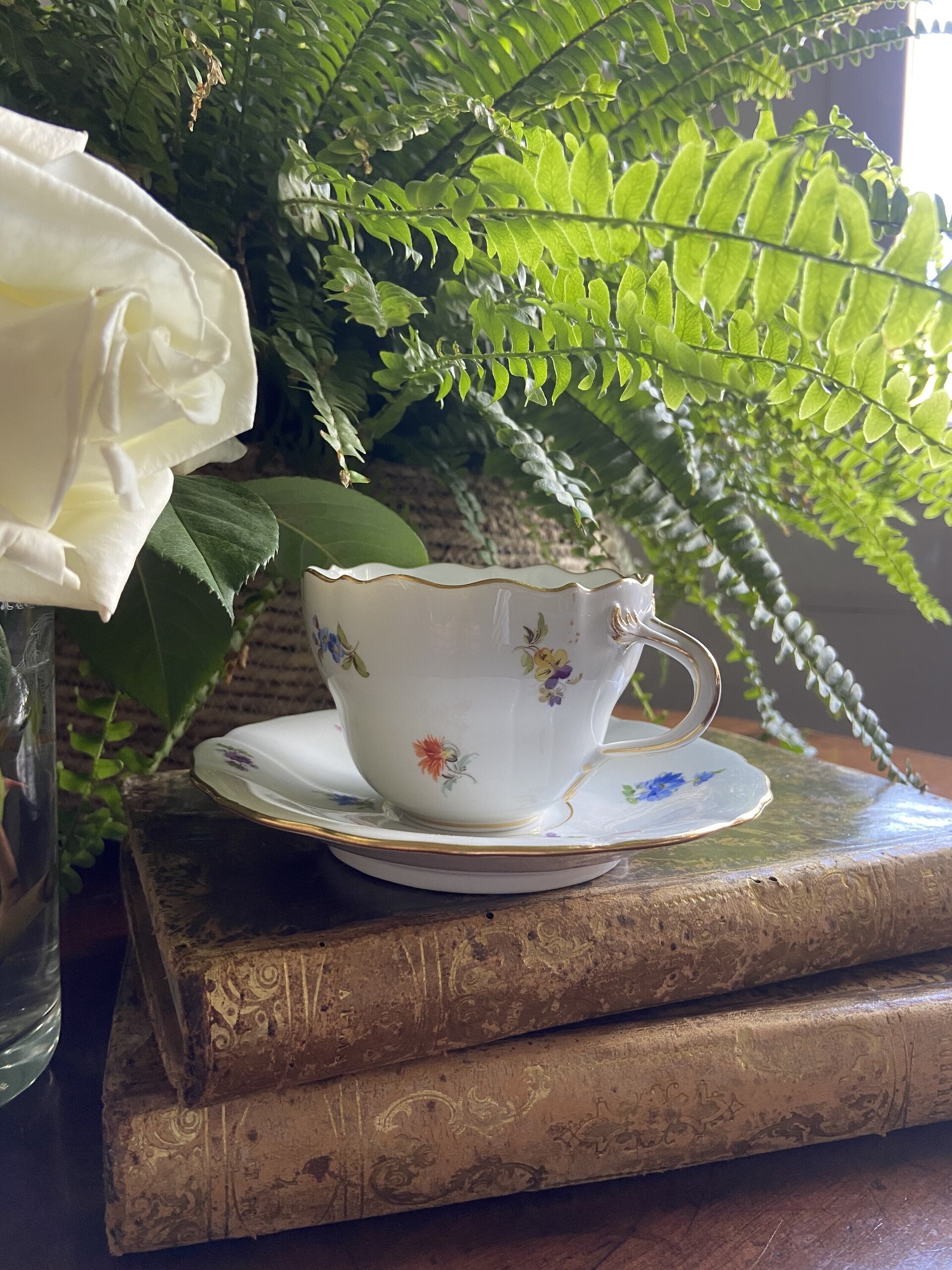 Taza de té en porcelana alemana "Meissen". - 1