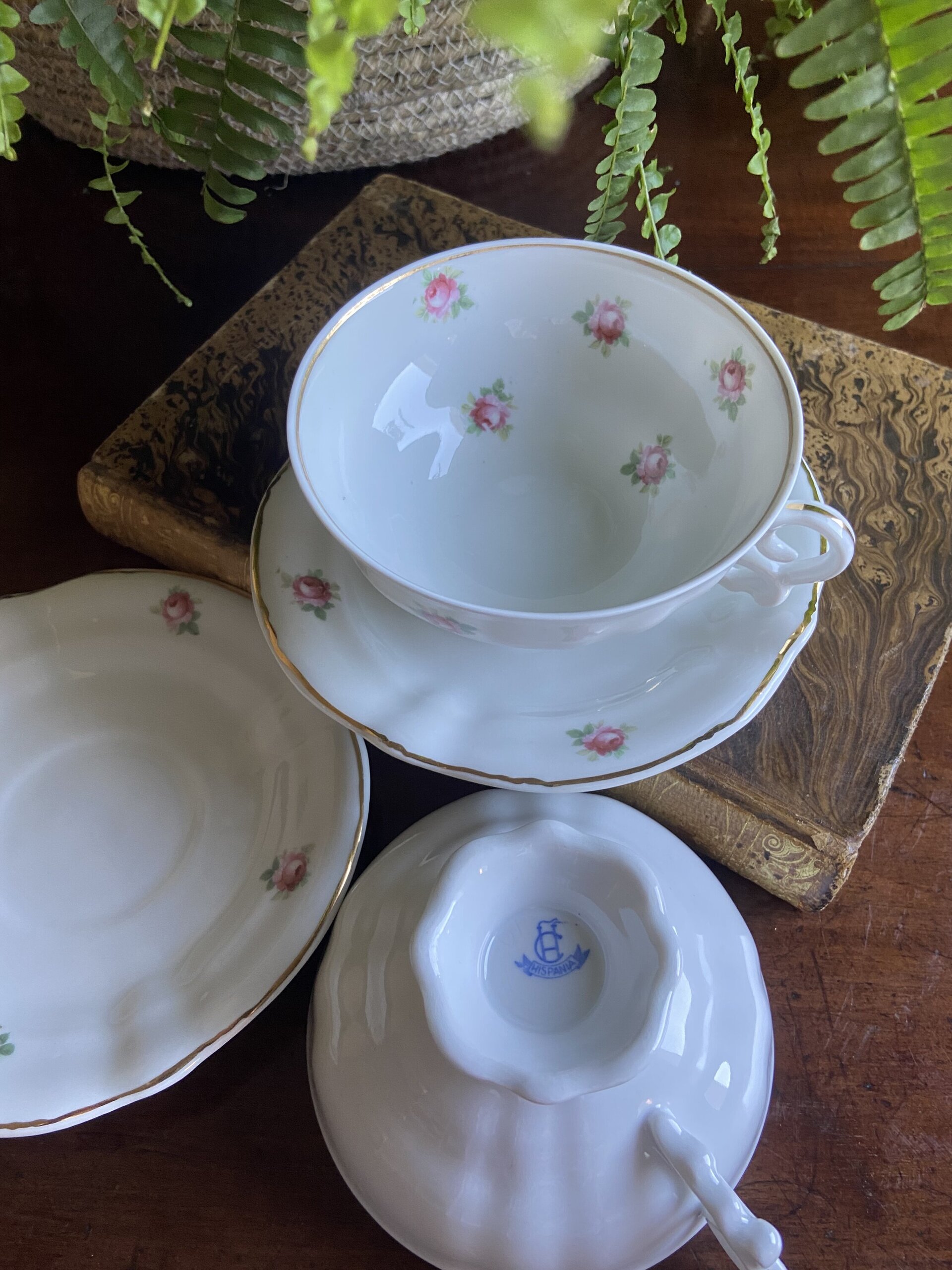 2 tazas de té/desayuño en porcelana levantina "Hispania". - 5