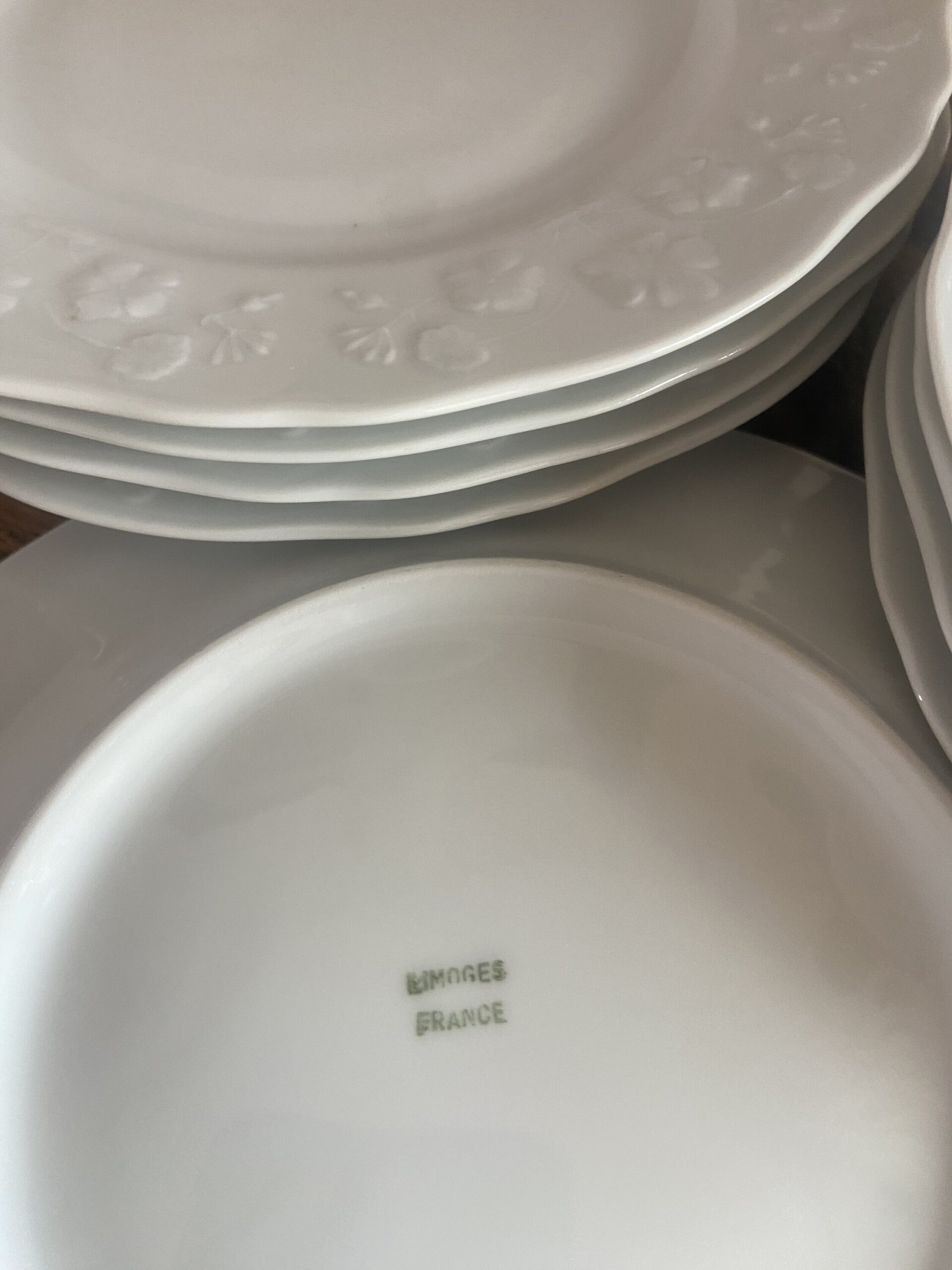 9 platos merienda en porcelana de "Limoges". - 4