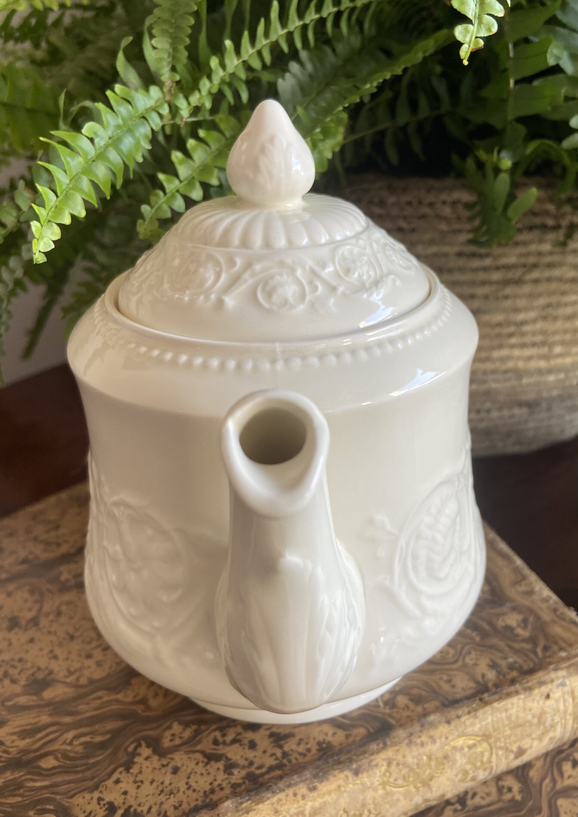 Tetera, lechera y azucarero en porcelana inglesa "Wedgwood" - 5