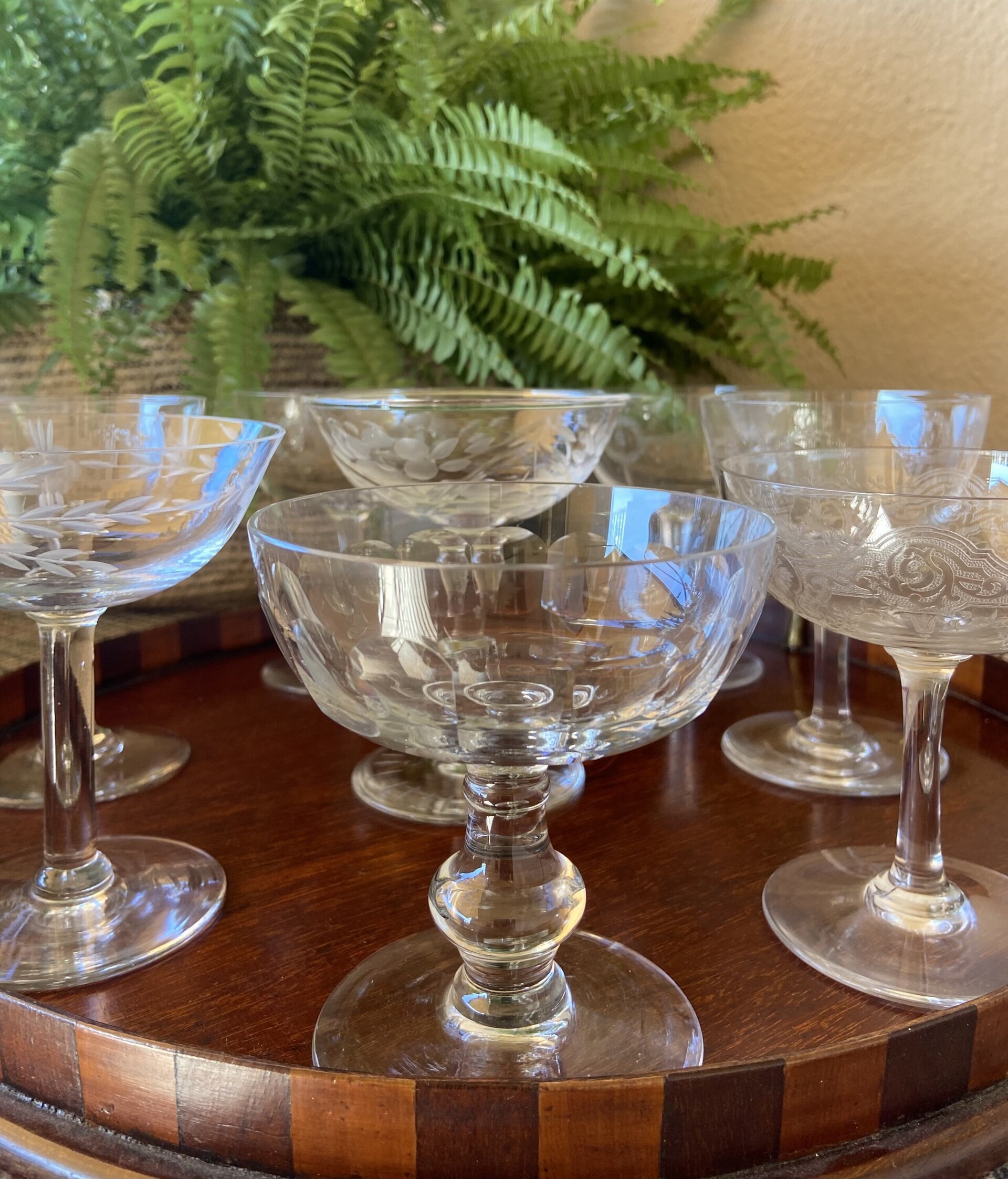 8 copas cava en cristal con diferentes tallas y serigrafias - 2