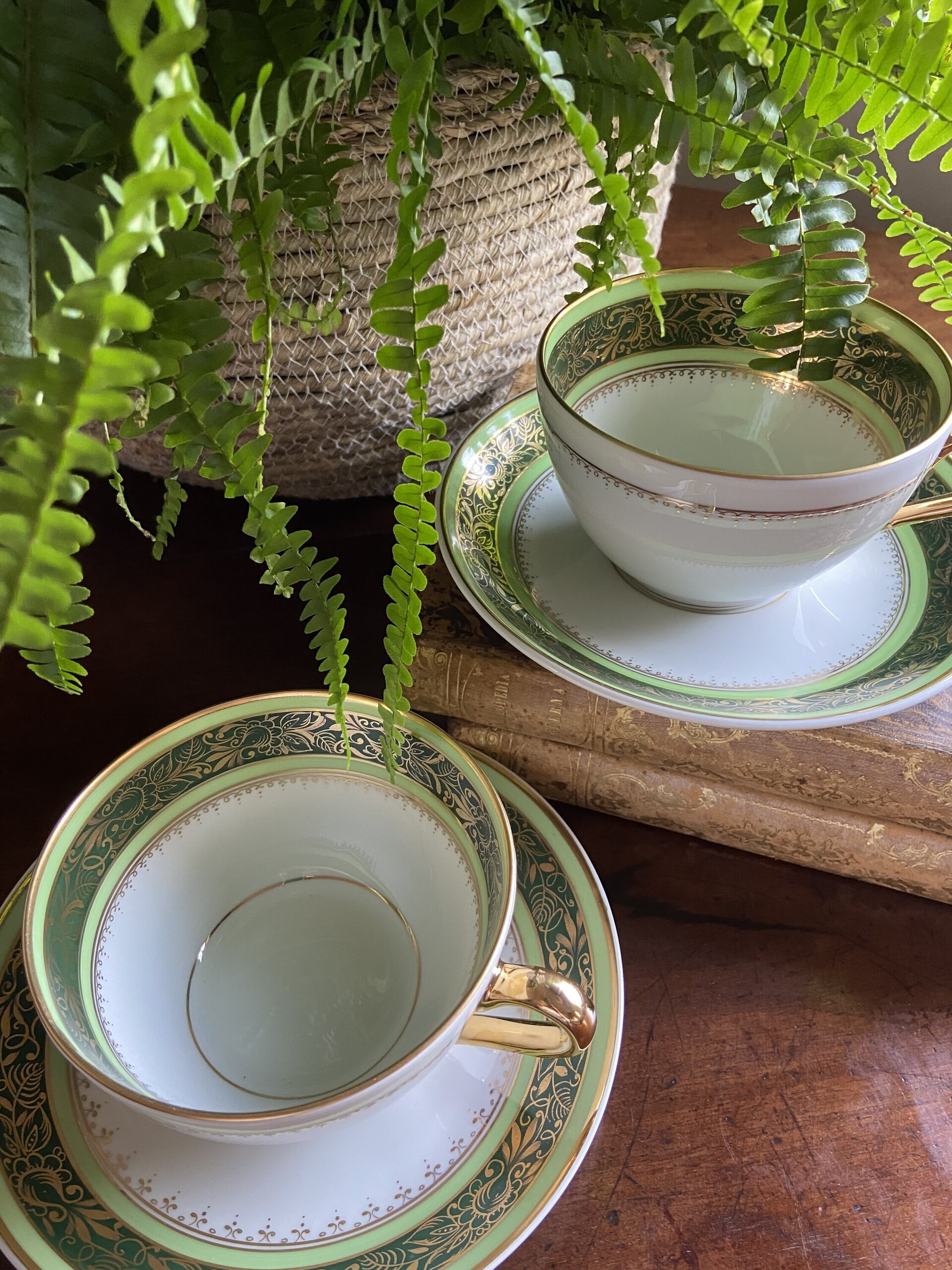 Pareja de tazas desayuno en porcelana "Bidasoa". - 4