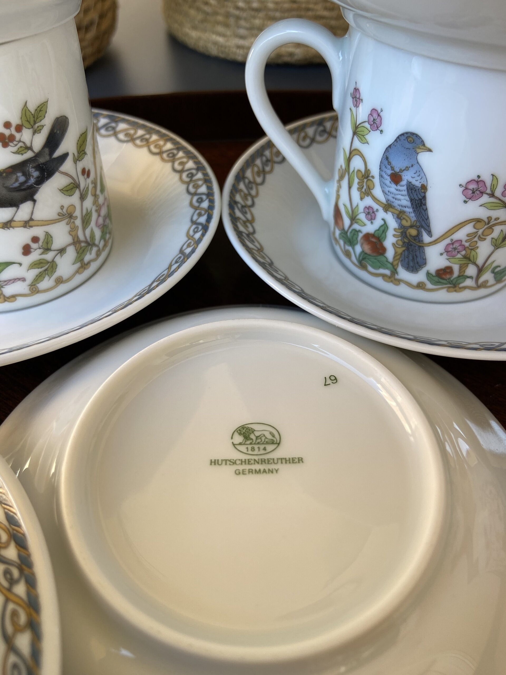 6 tazas café en porcelana alemana "Hutschenreuther". - 7
