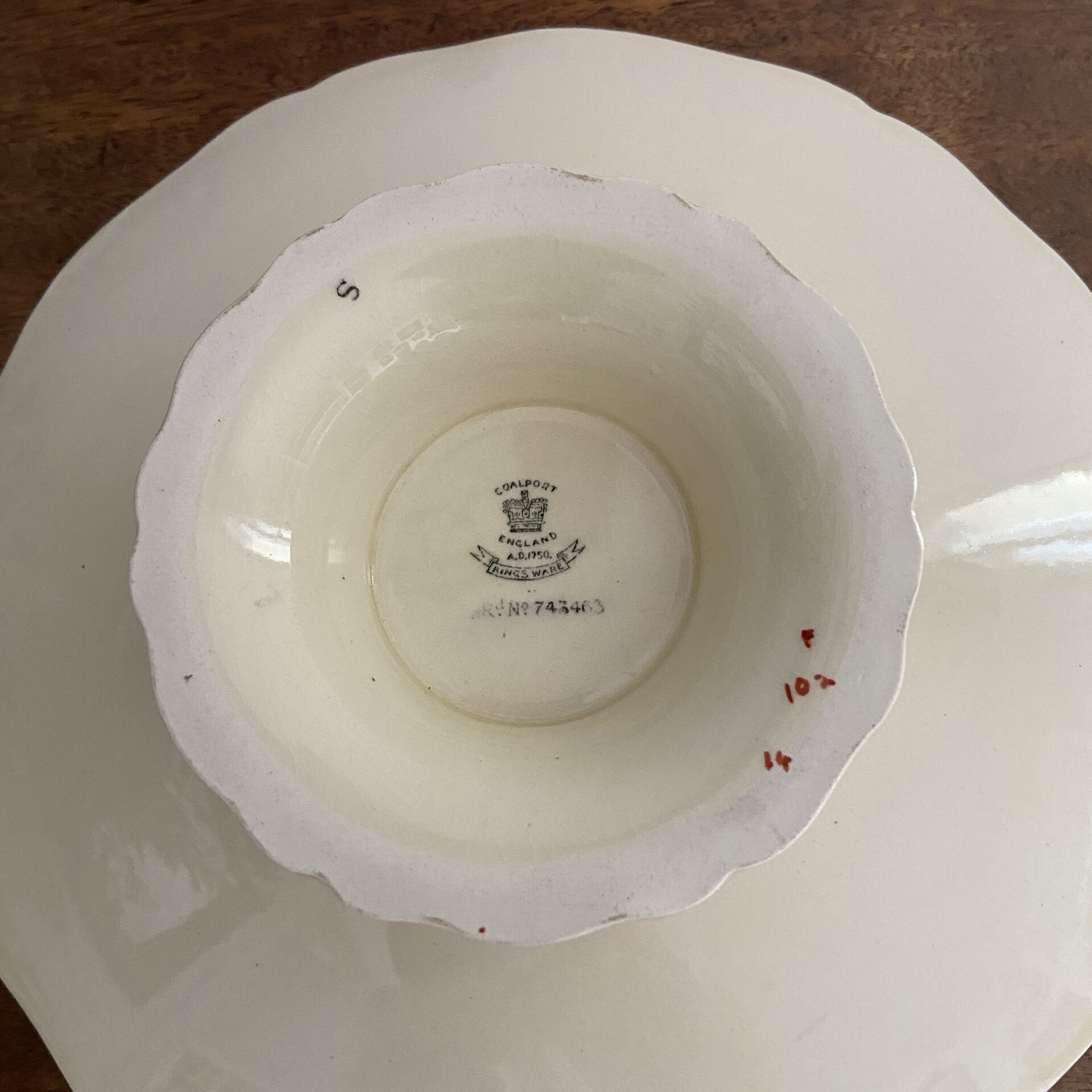 Pastelero/frutero en loza inglesa "Coalport" Kings Ware. - 6