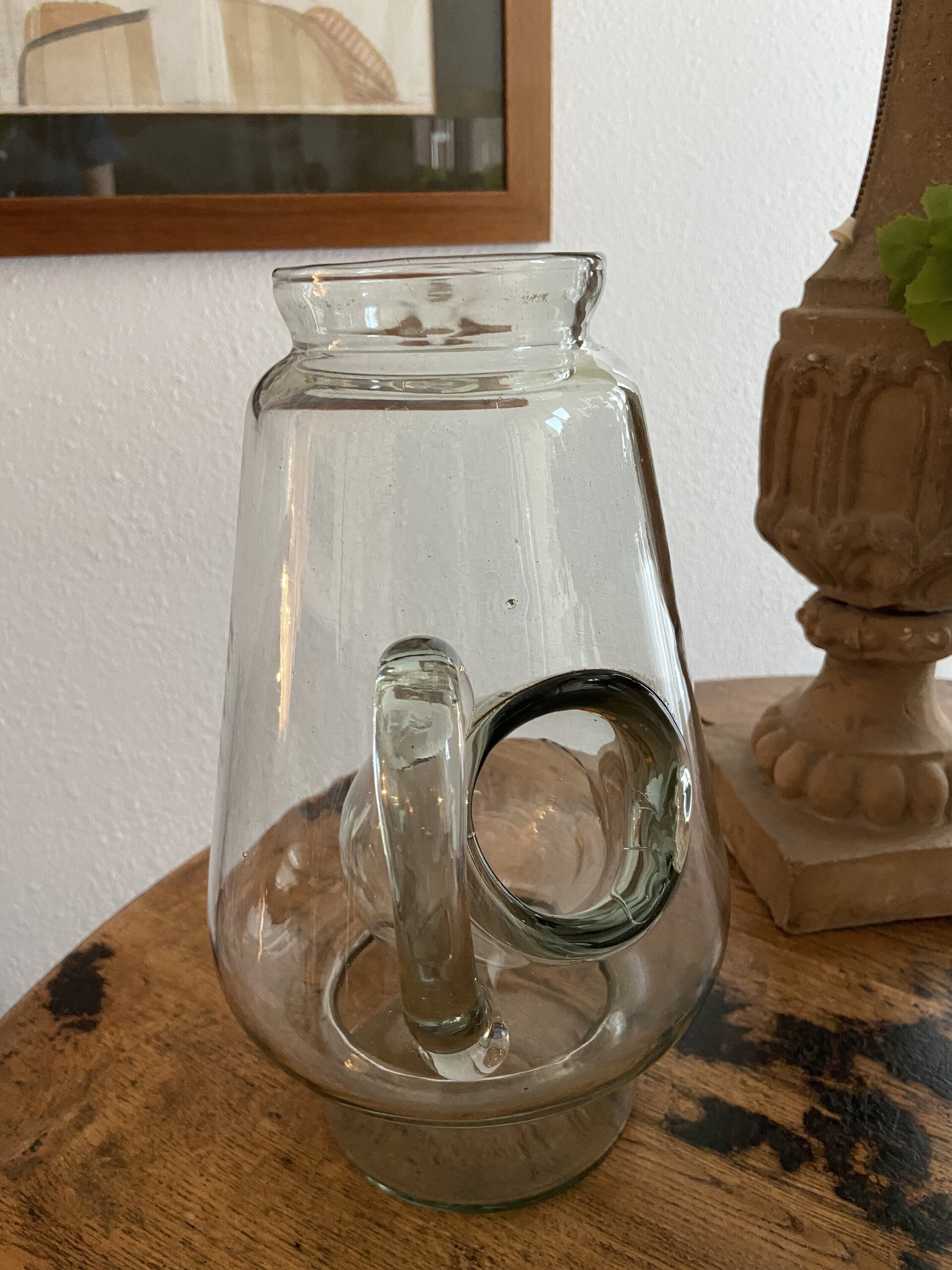 Jarra en vidrio soplado con compartimento para hielo. - 2