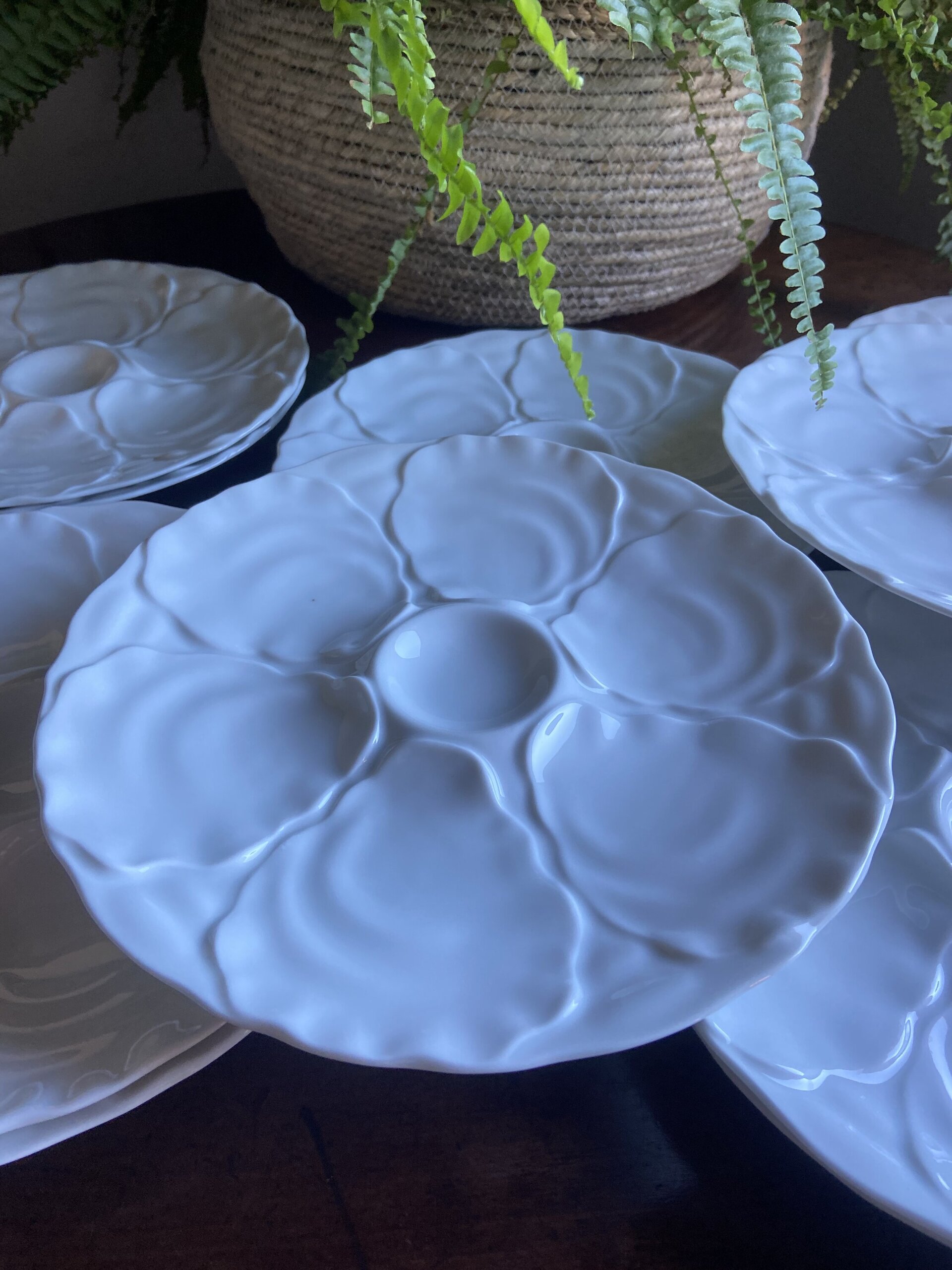 Platos para ostras en porcelana "Bidasoa". - 1