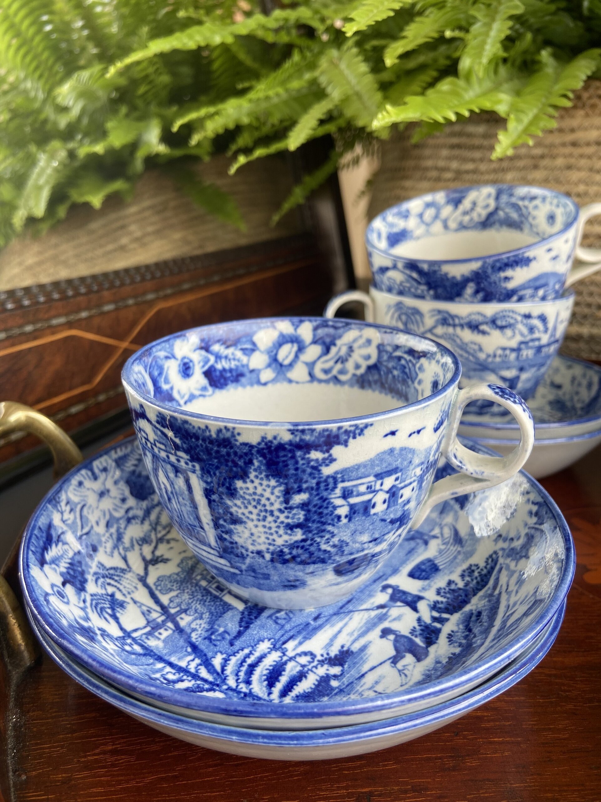 6 tazas de té en fina loza inglesa. - 10
