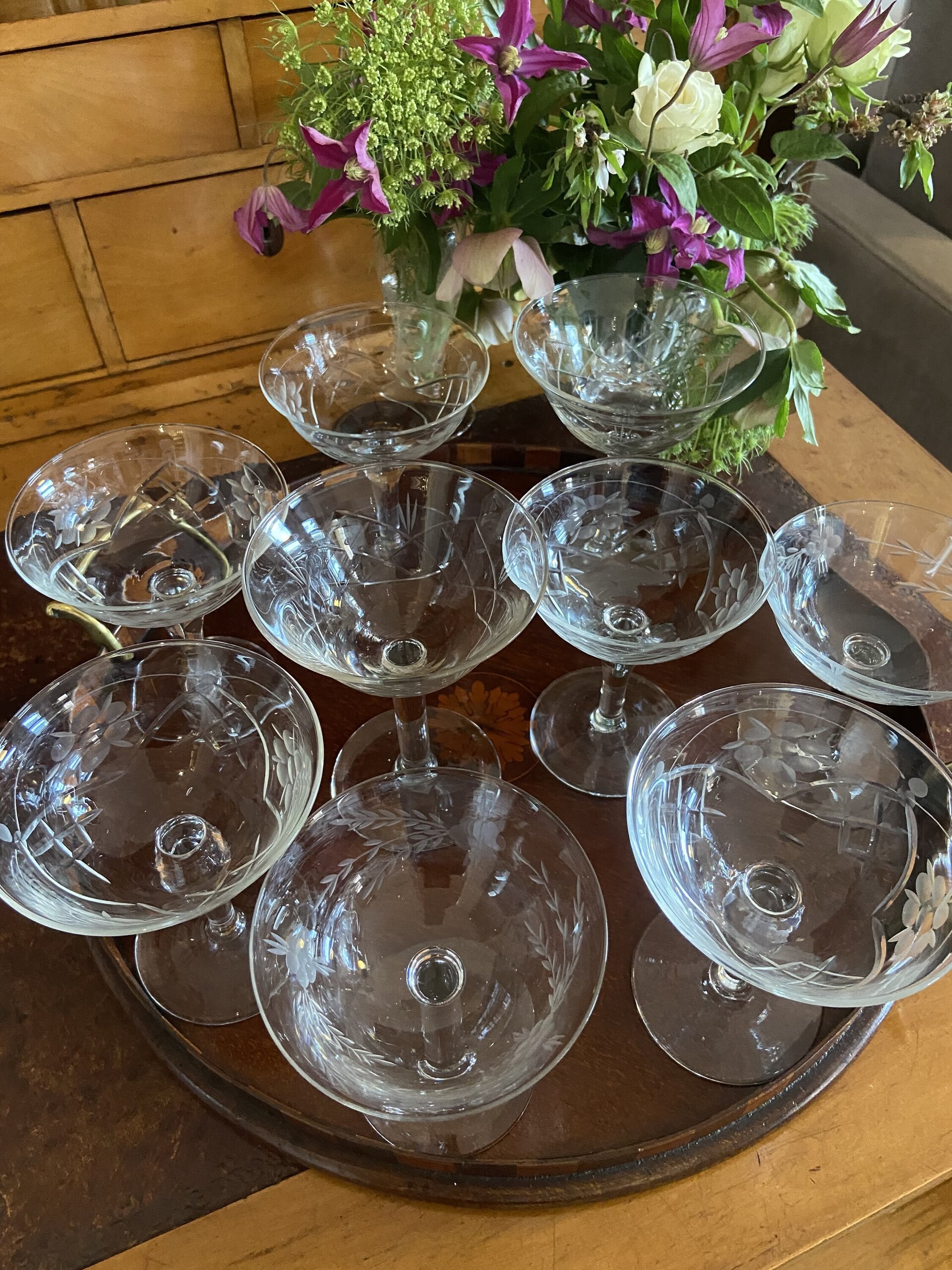 9 copas cava/postre con diferentes tallas. - 5