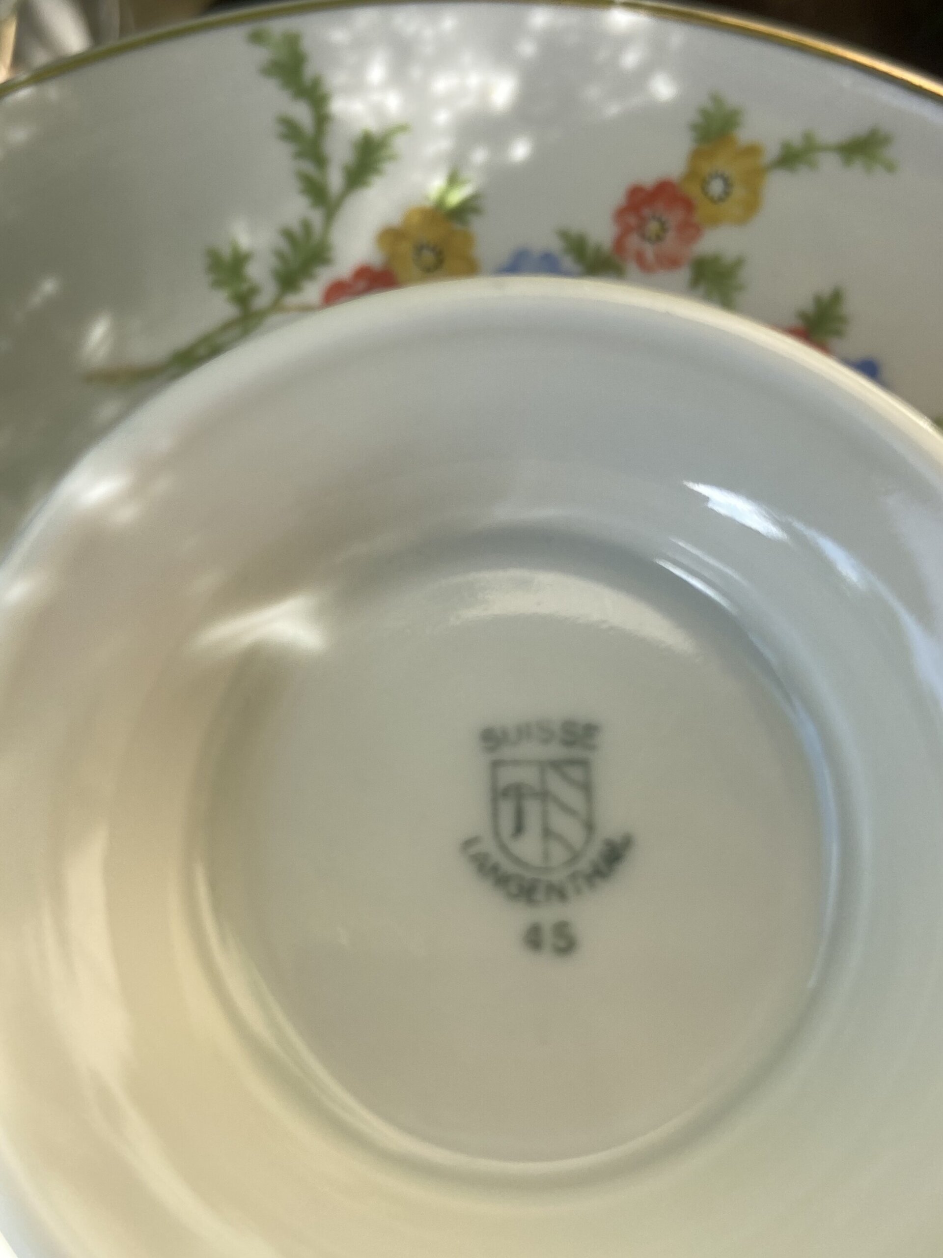 Juego de té y 6 platos de merienda en porcelana suiza "Langenthal" - 7