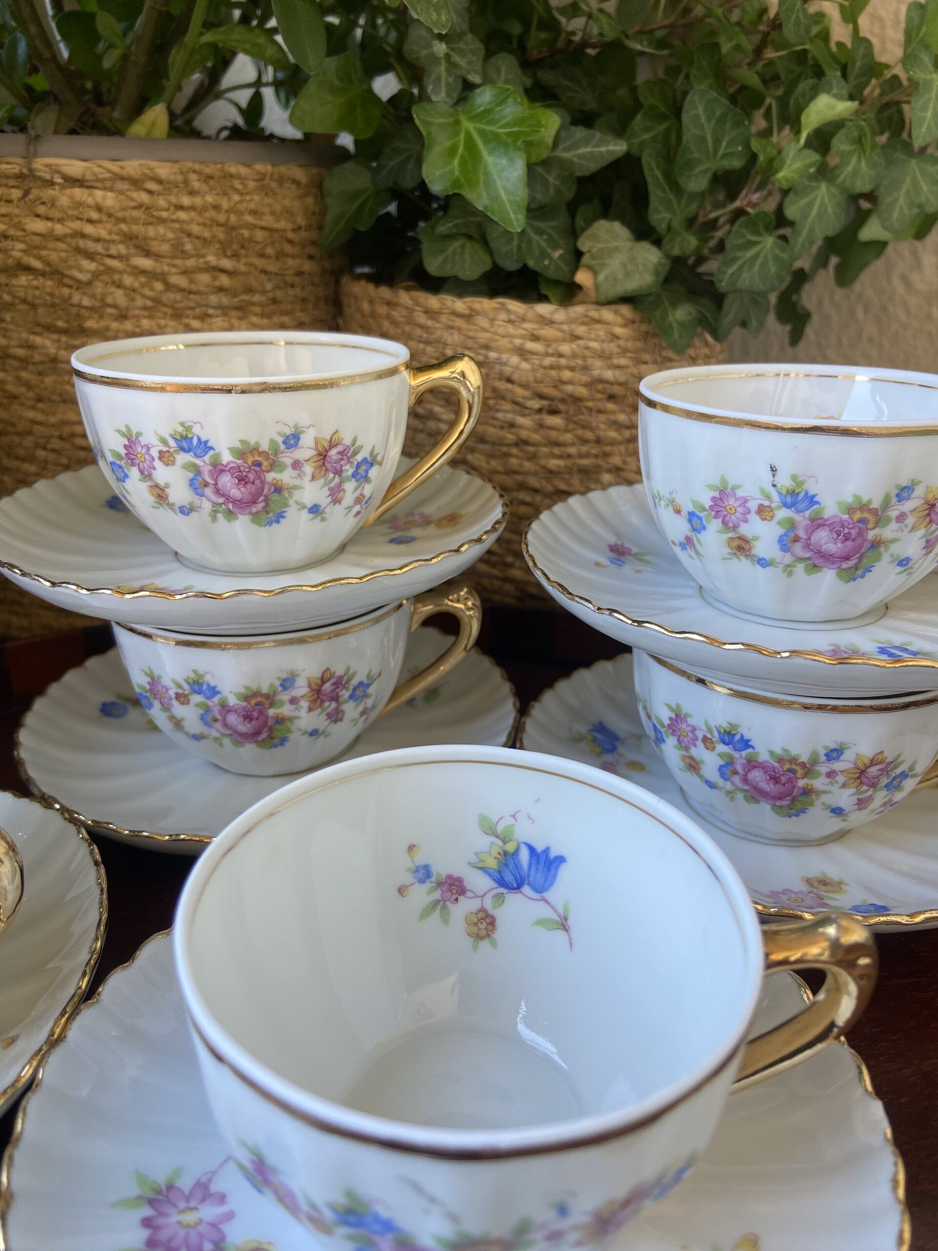 6 tazas de café en porcelana "Santa Clara". - 3