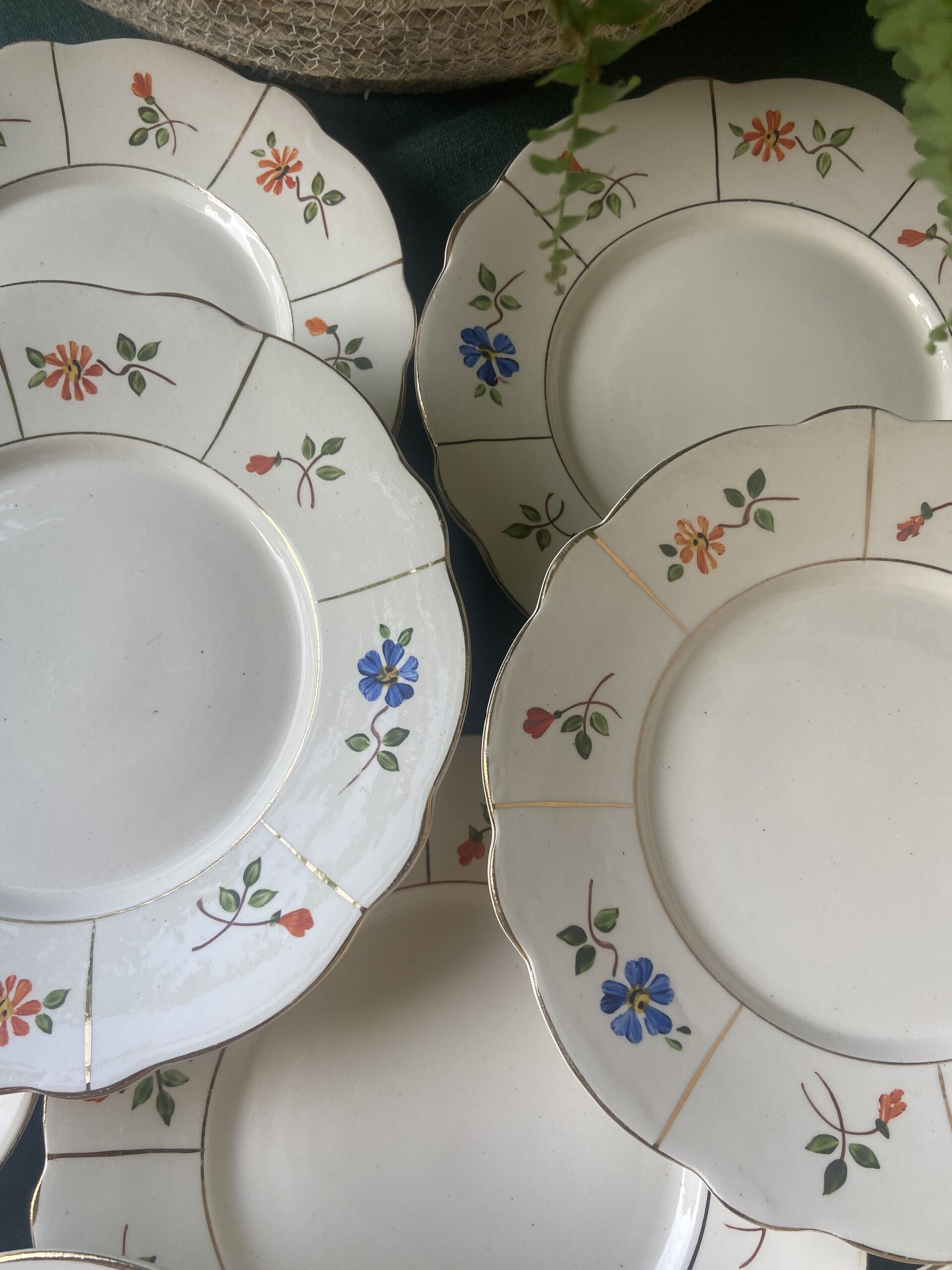 10 platos postre/ merienda en loza francesa. - 3