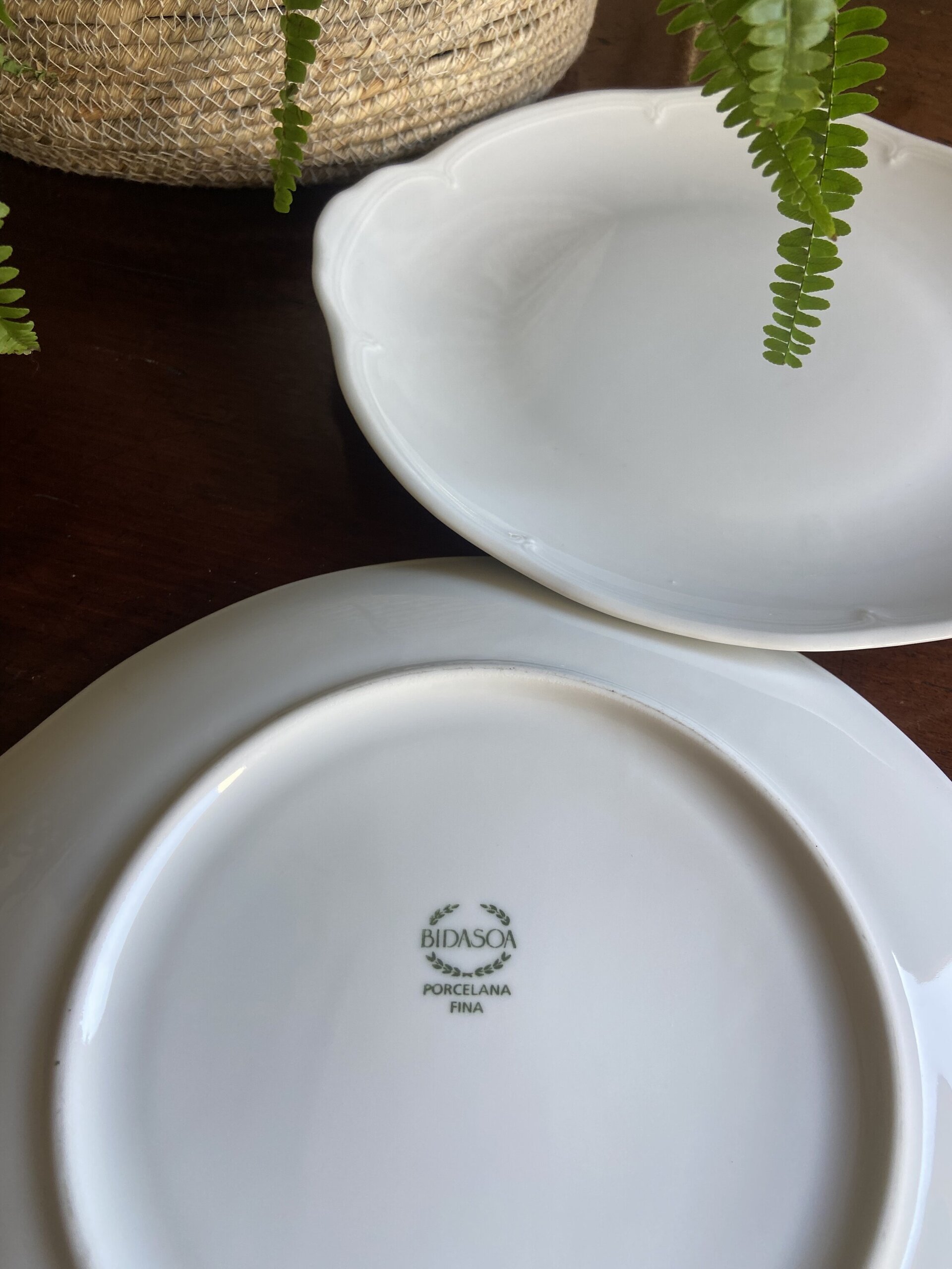 Pareja de fuentes redondas en porcelana "Bidasoa" - 5
