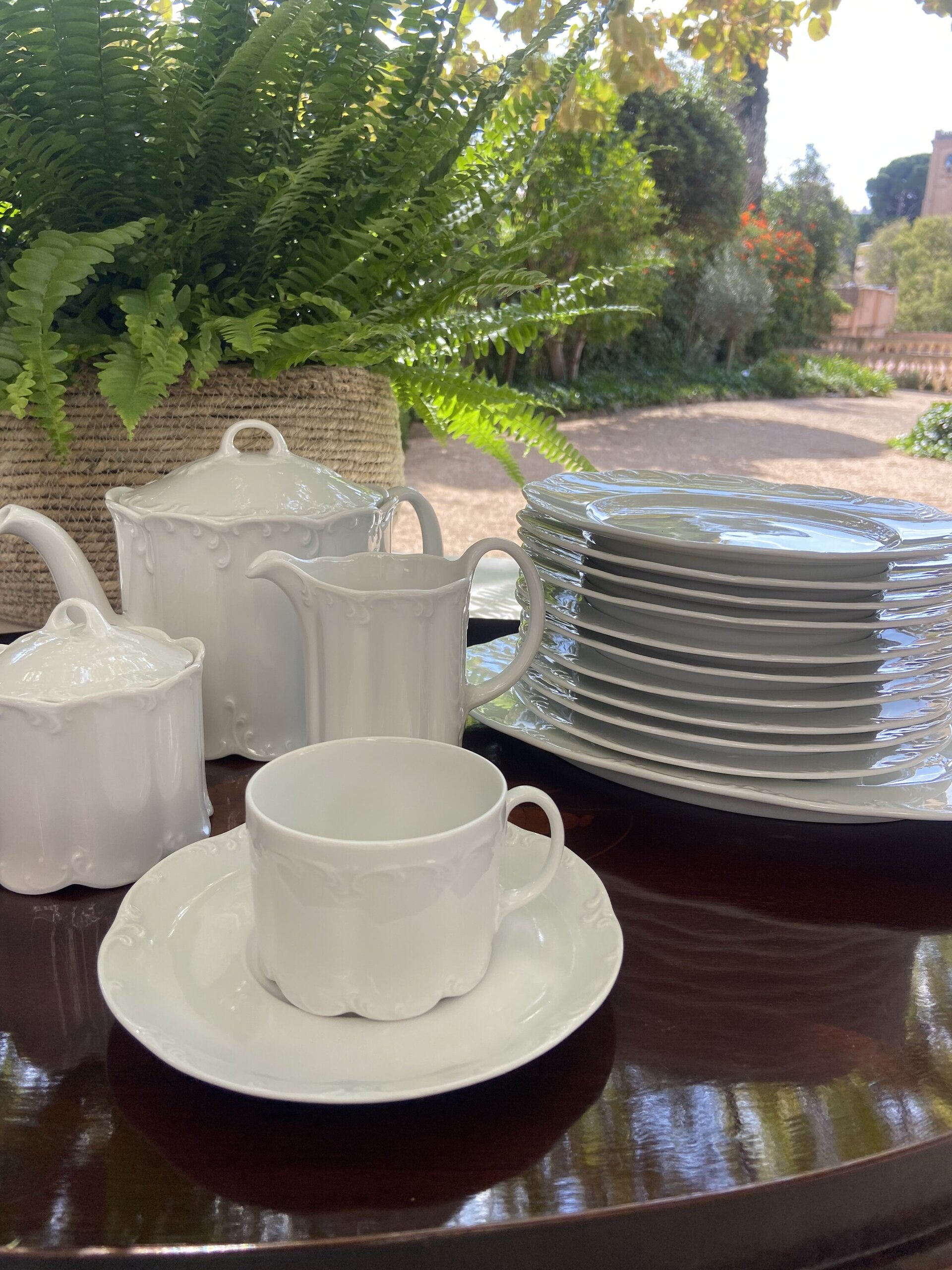 Juego de té en porcelana blanca "Rossenthal" - 8