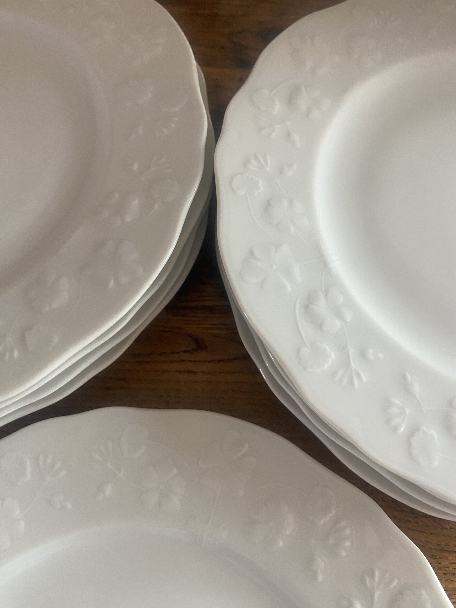 9 platos merienda en porcelana de "Limoges". - 2