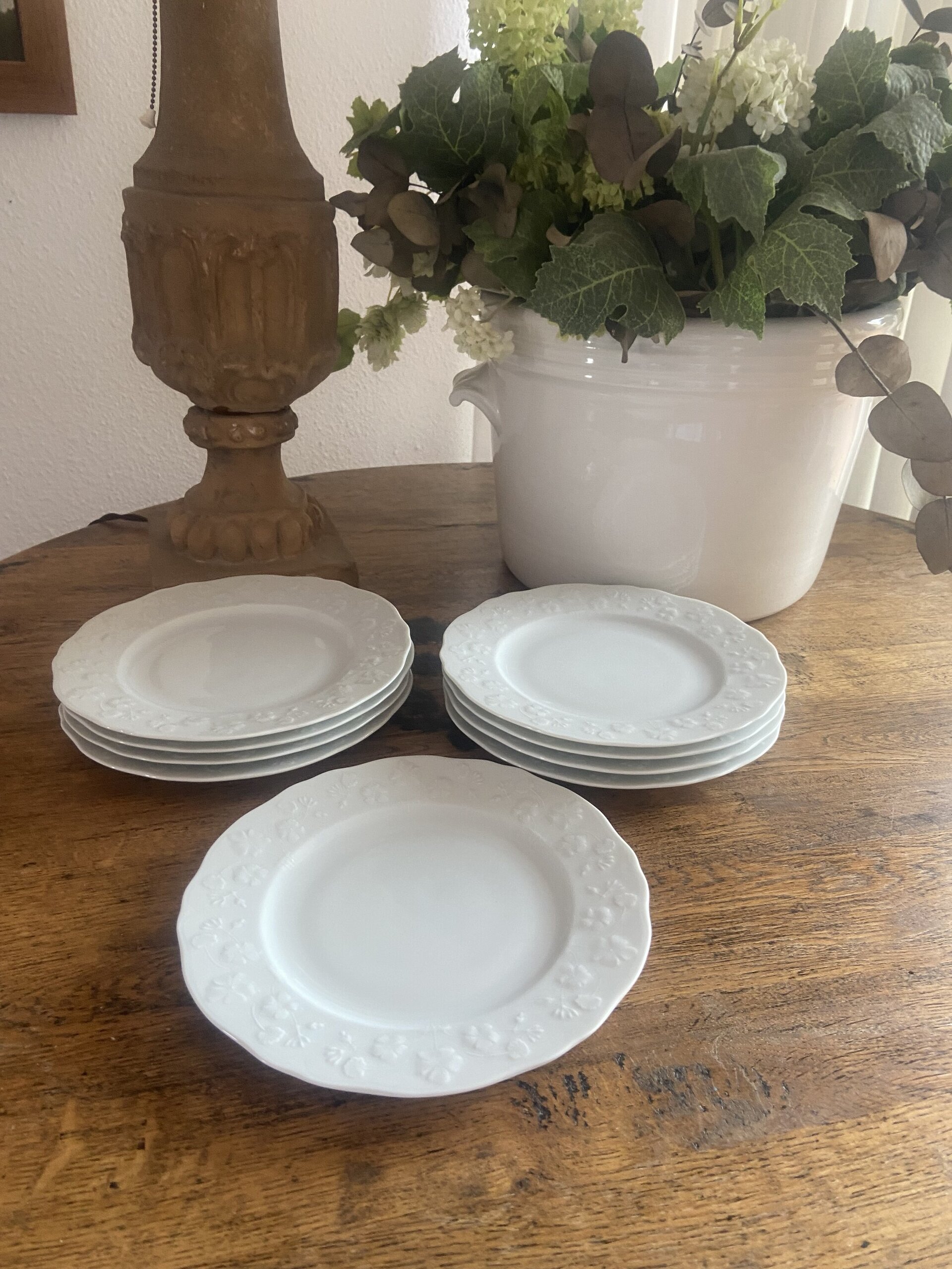 9 platos merienda en porcelana de "Limoges". - 3