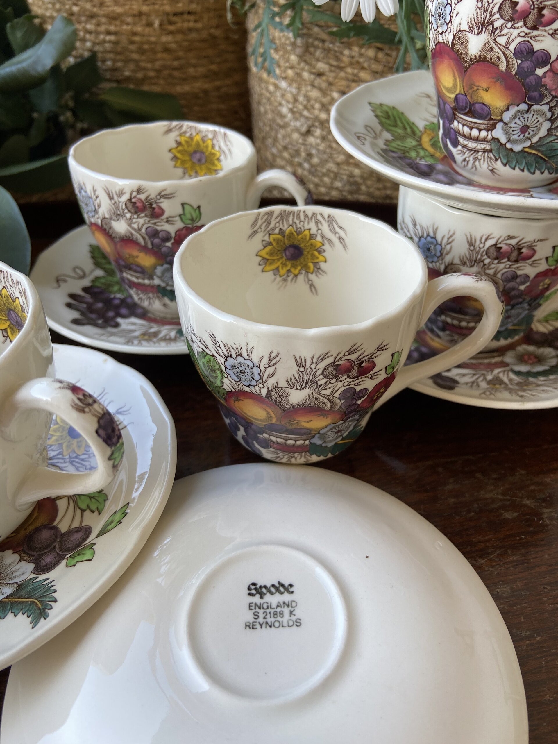 6 tazas cafe en loza inglesa "Spode" - 7