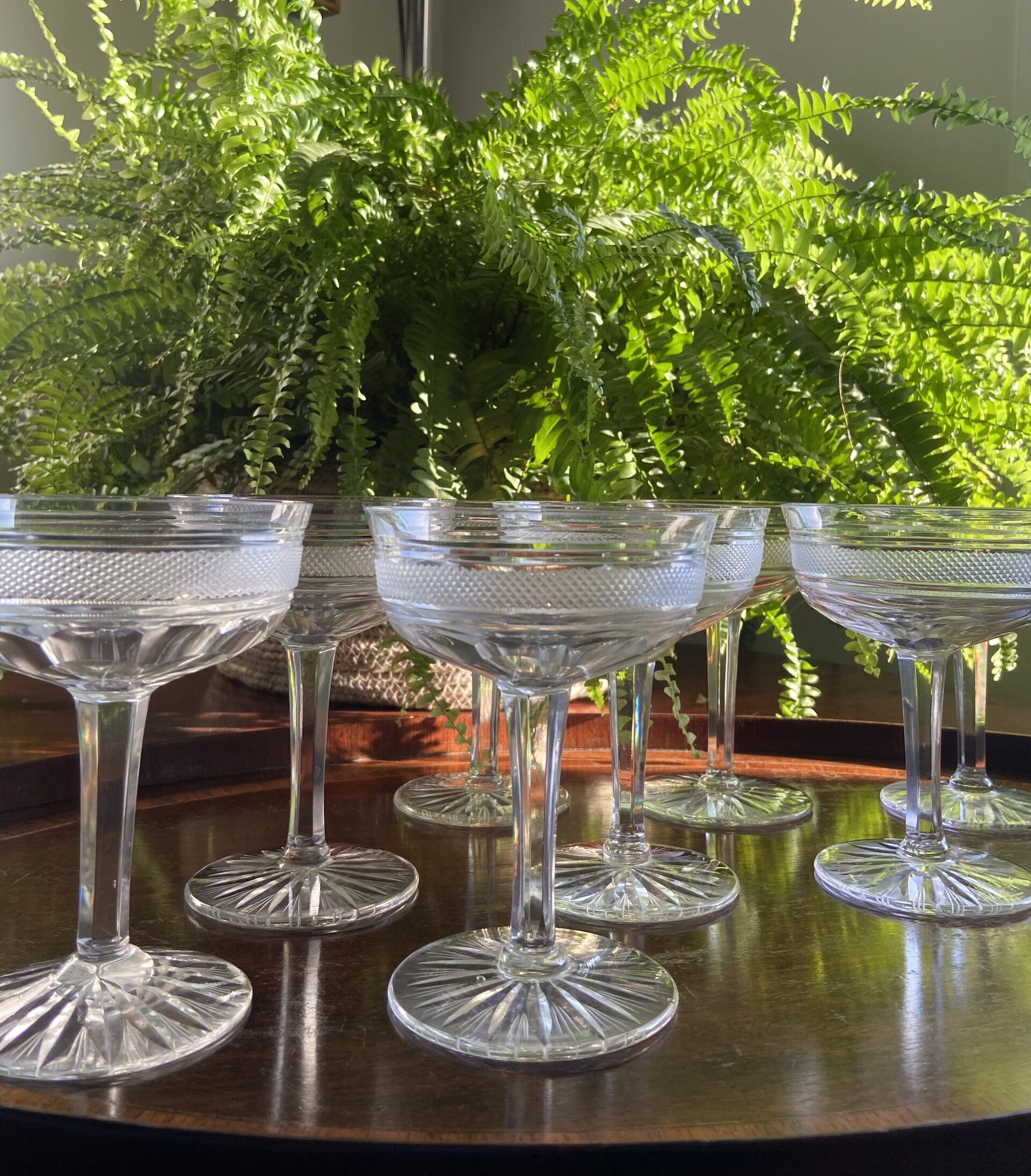 8 copas cava/postres en cristal tallado - 6