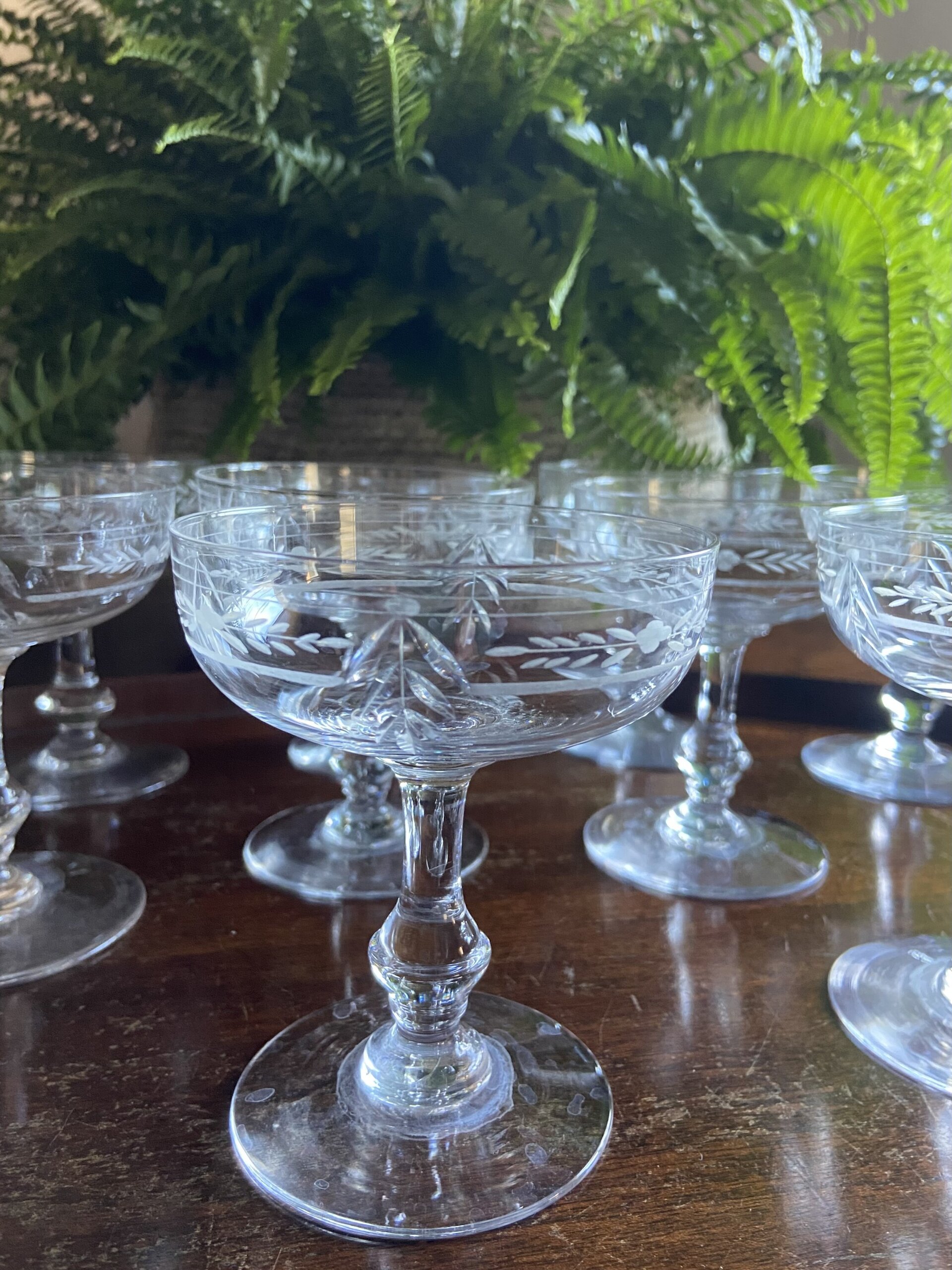 10 copas cava/postre en cristal tallado - 6