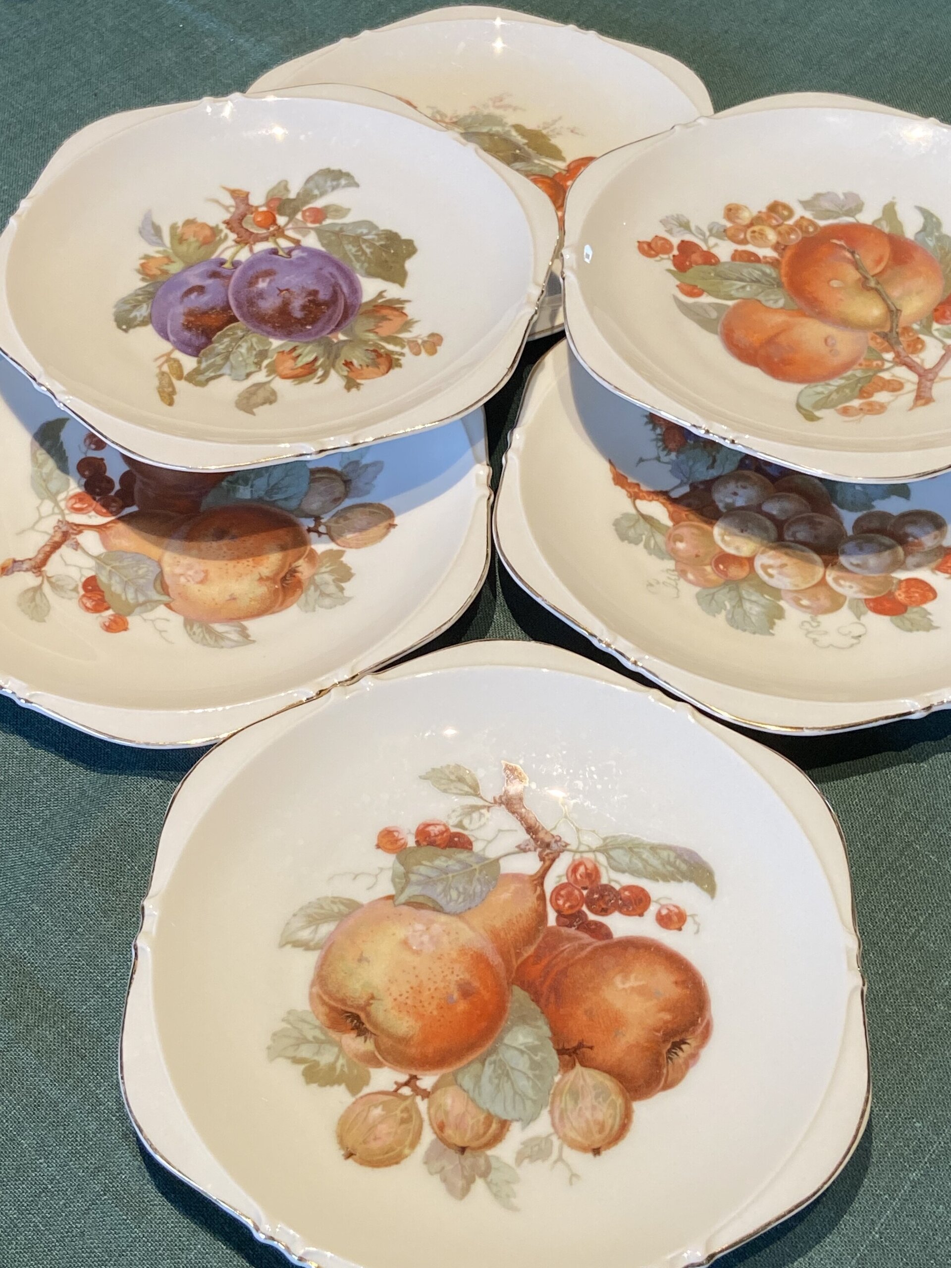 Juego de 6 platos en porcelana alemana"Ohme". - 4
