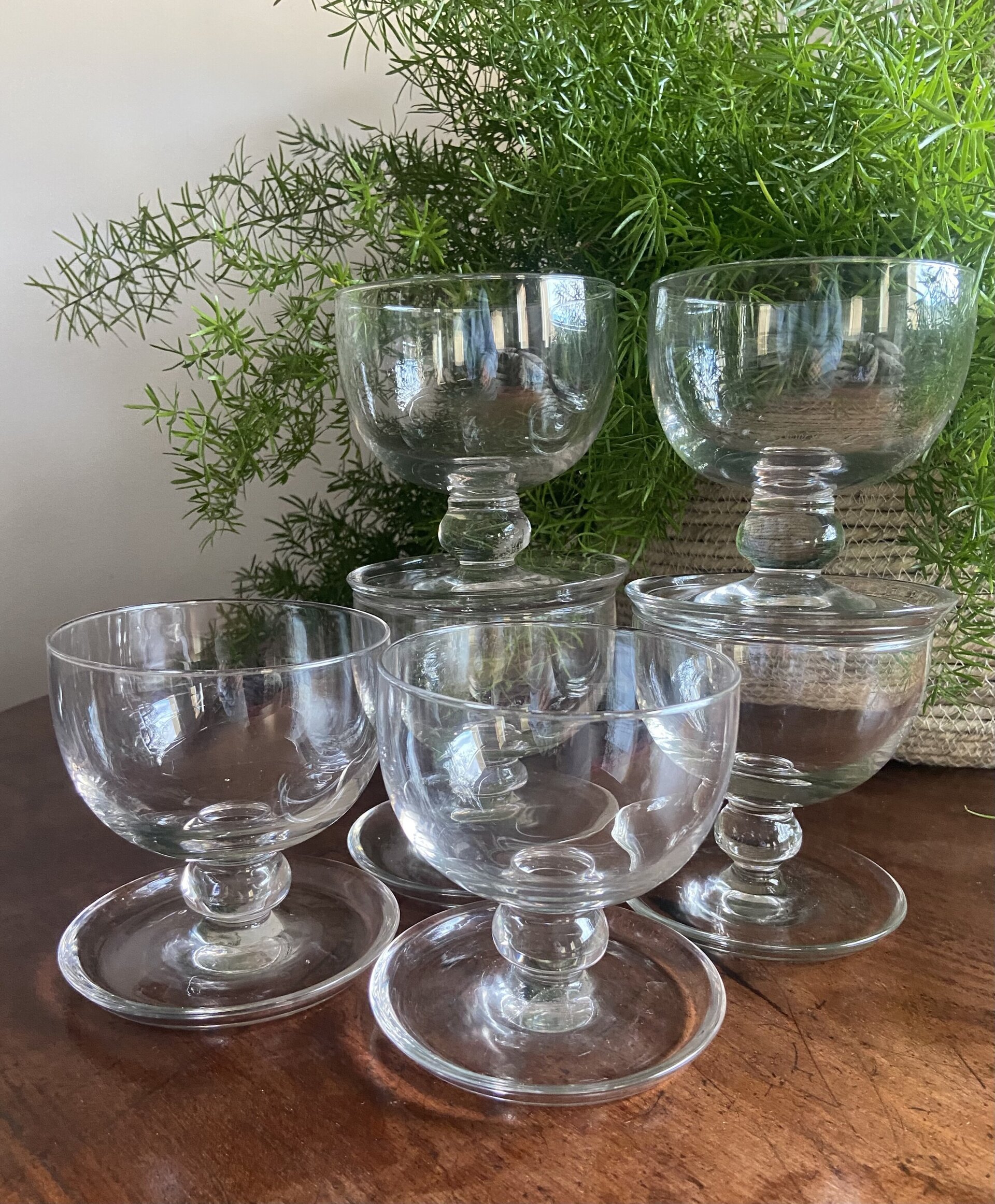 6 copas postre en vidrio transparente. - 6