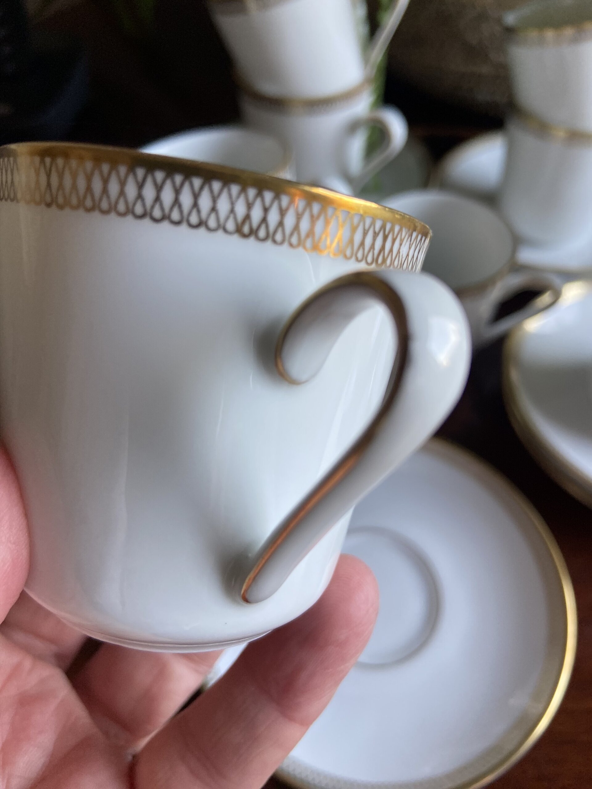 11 tazas de café en porcelana alemana "Eschenbach" - 5