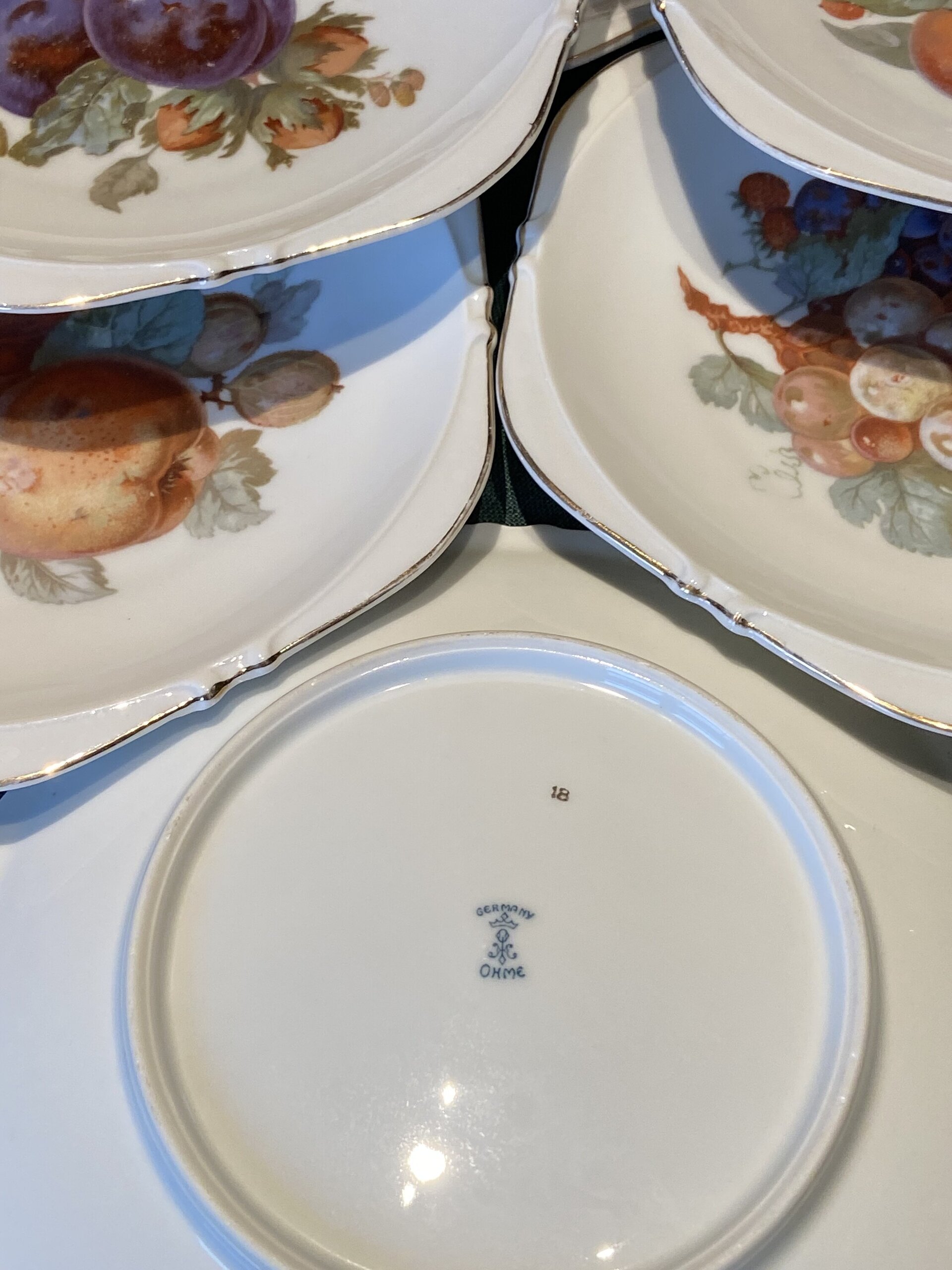 Juego de 6 platos en porcelana alemana"Ohme". - 6