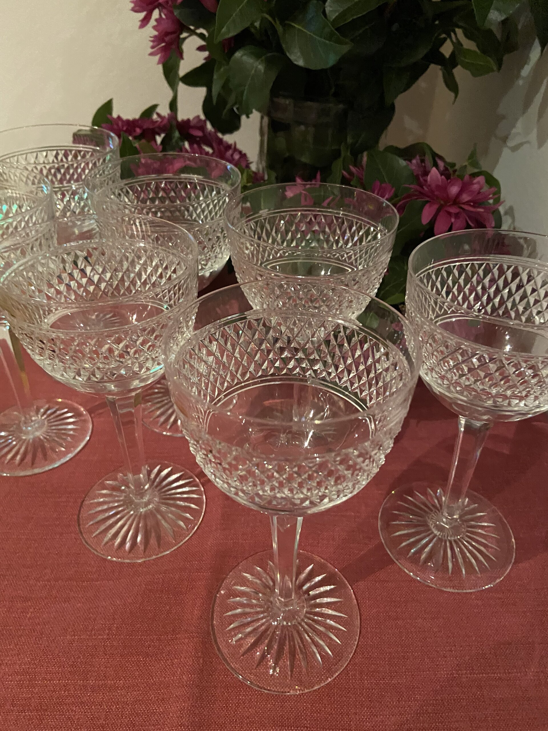 Juego de 7 copas de fino cristal tallado - 3