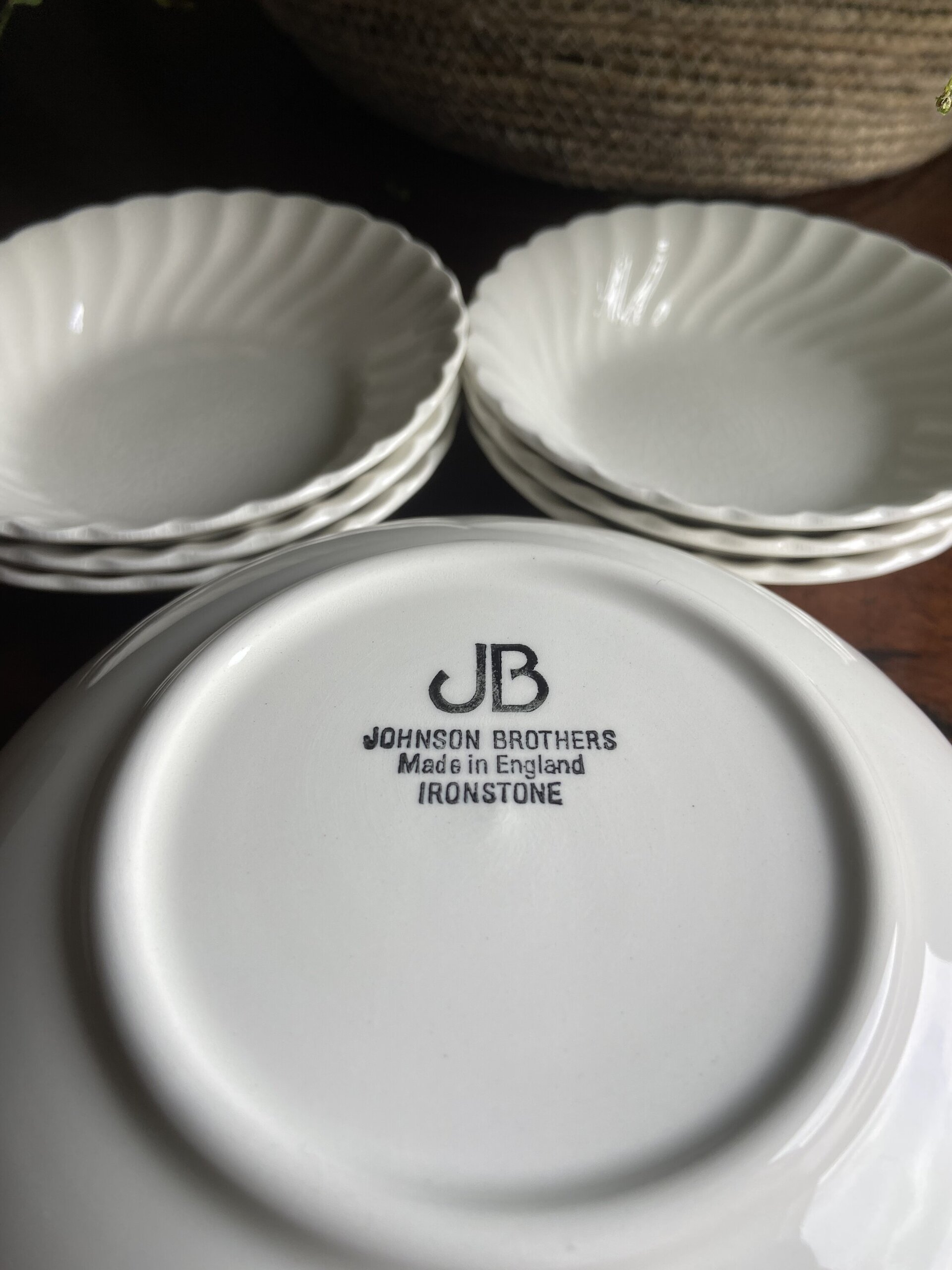 Bol y seis boles en loza inglesa "Johnson Bros" - 5