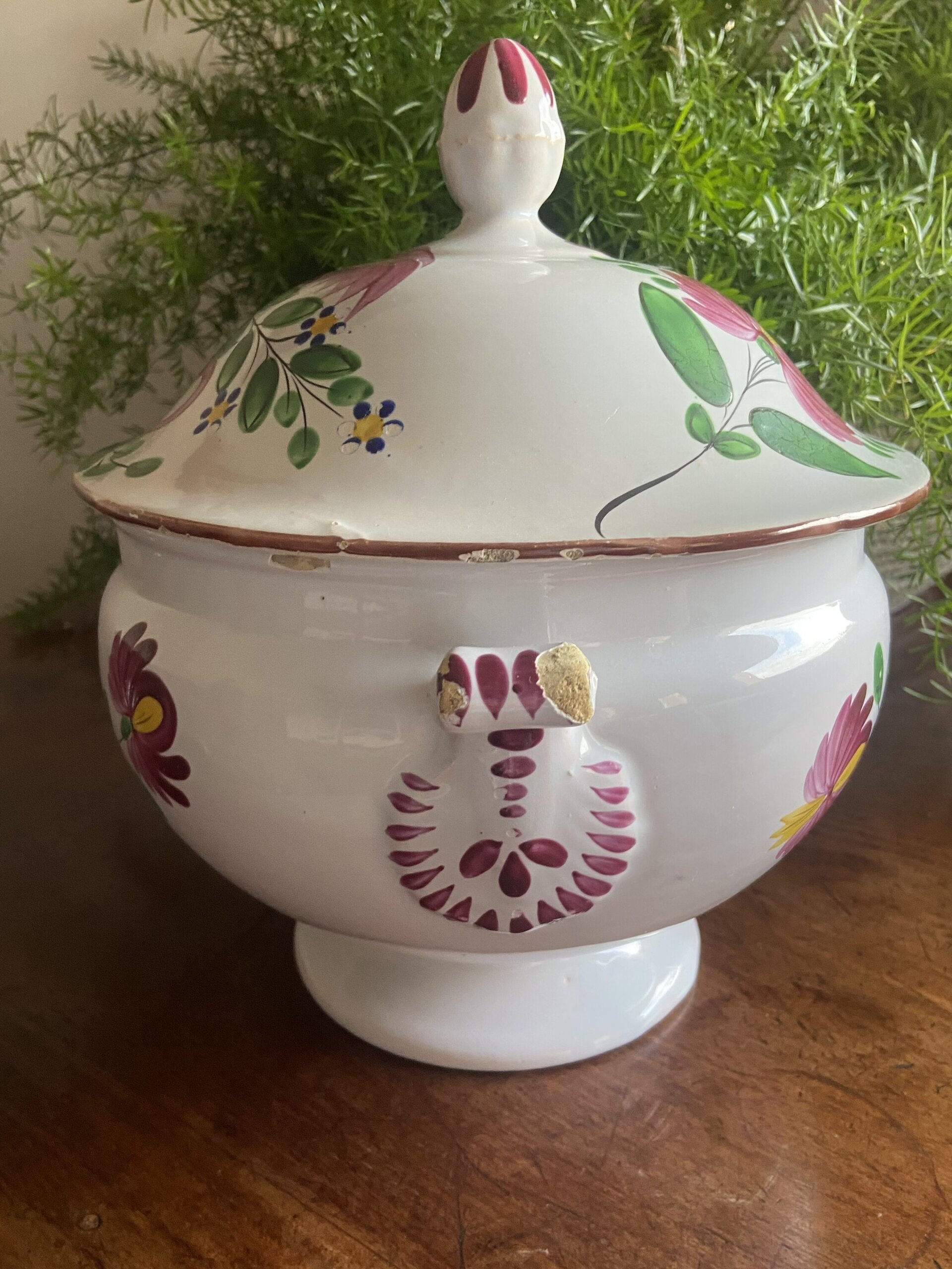 Sopera en loza francesa "Luneville". - 6