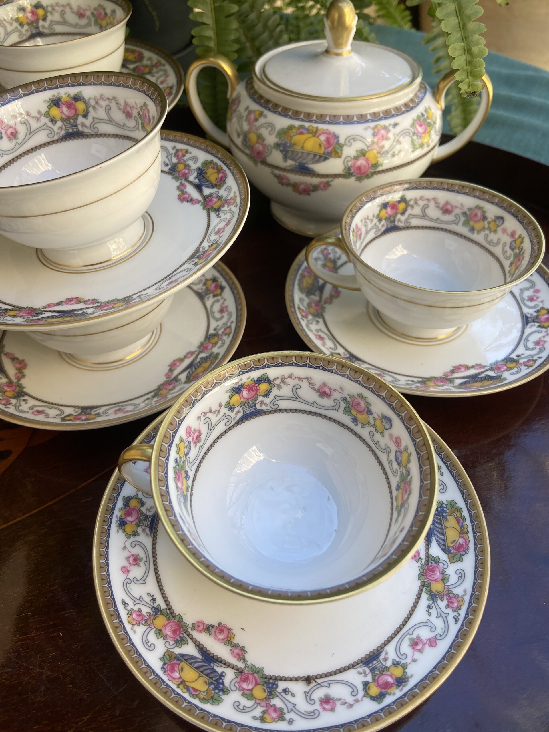 6 tazas de café y azucarero en porcelana alemana "Rossenthal" - 3