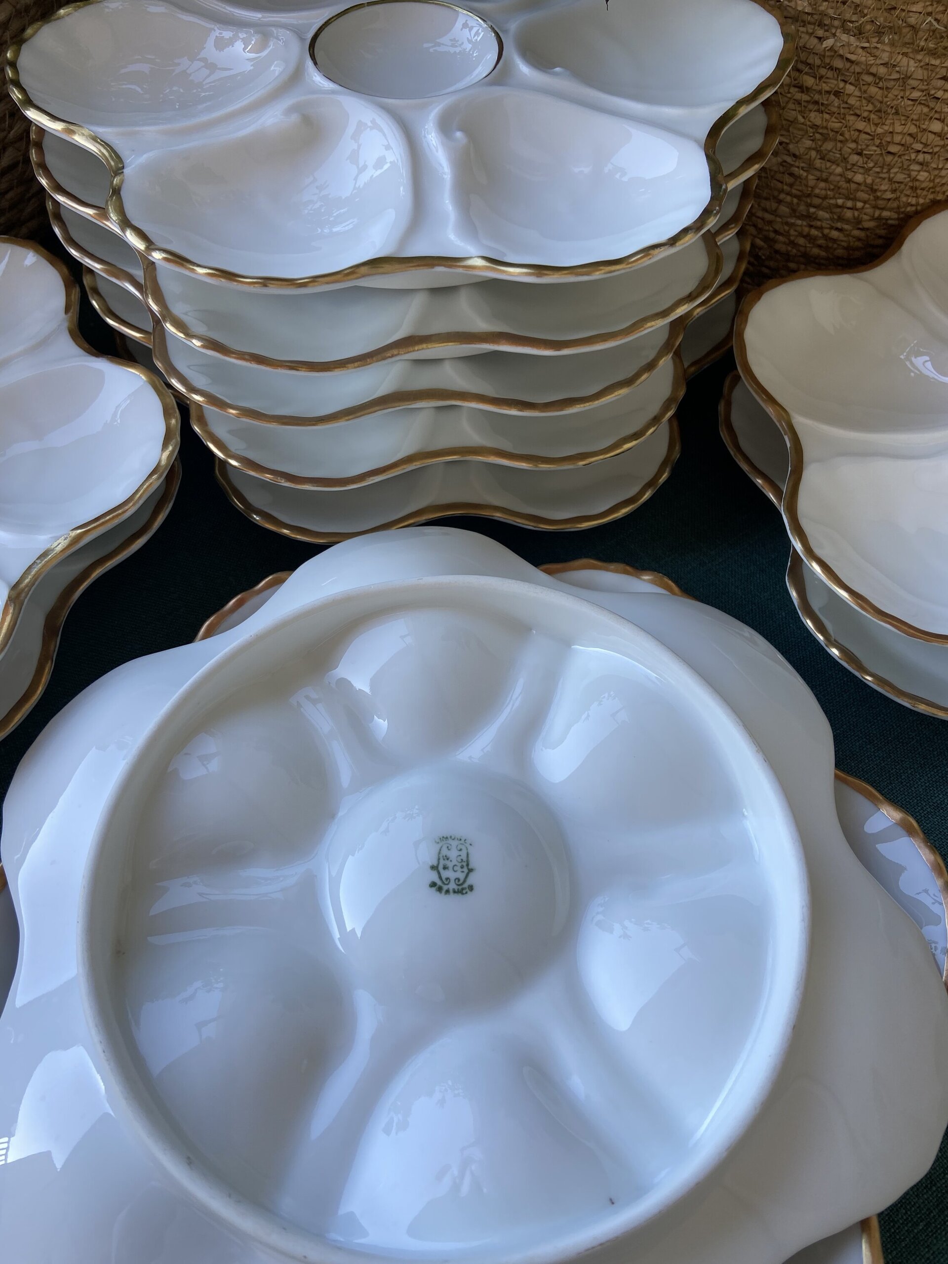 Platos para ostras en porcelana francesa "Limoges" - 3