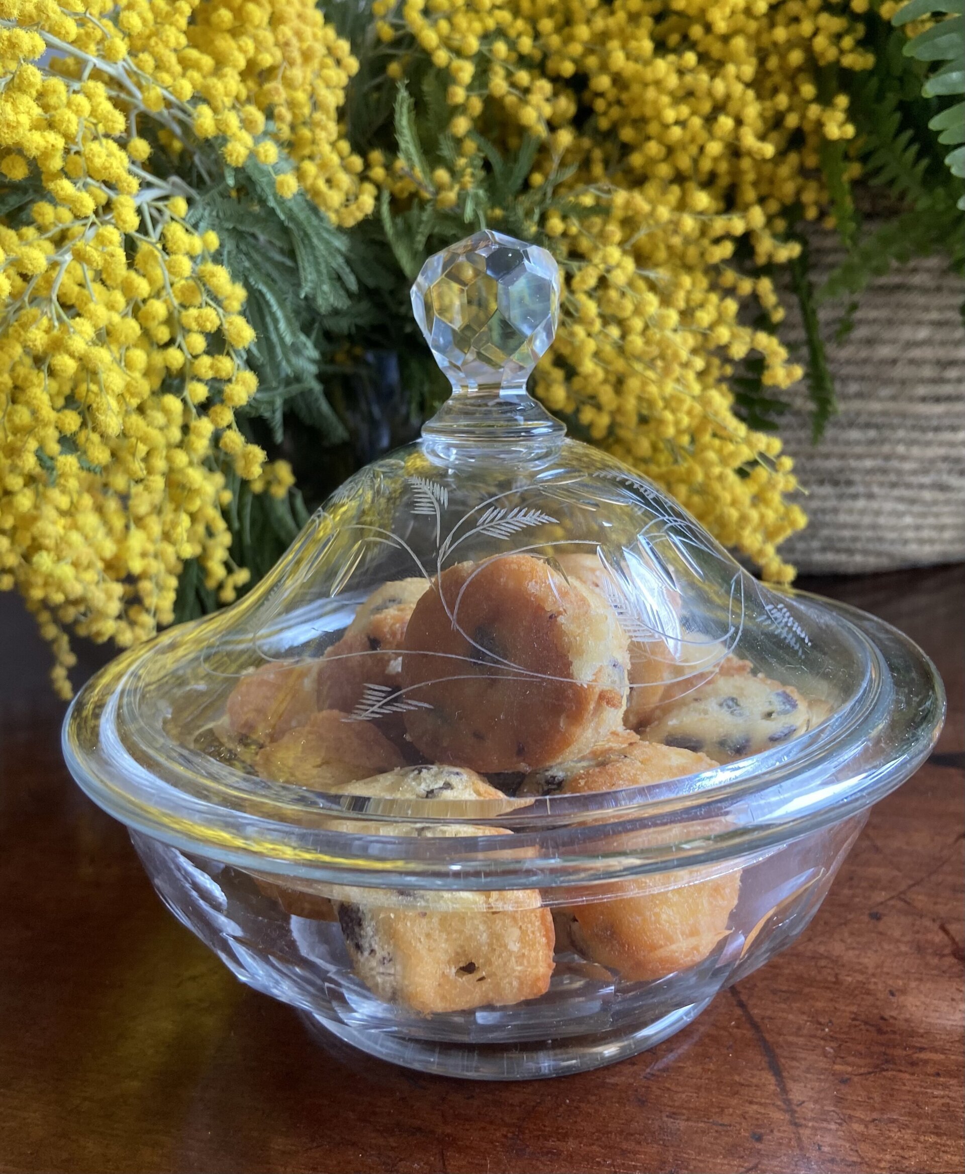 Bol con tapa en cristal tallado y serigrafiado - 2